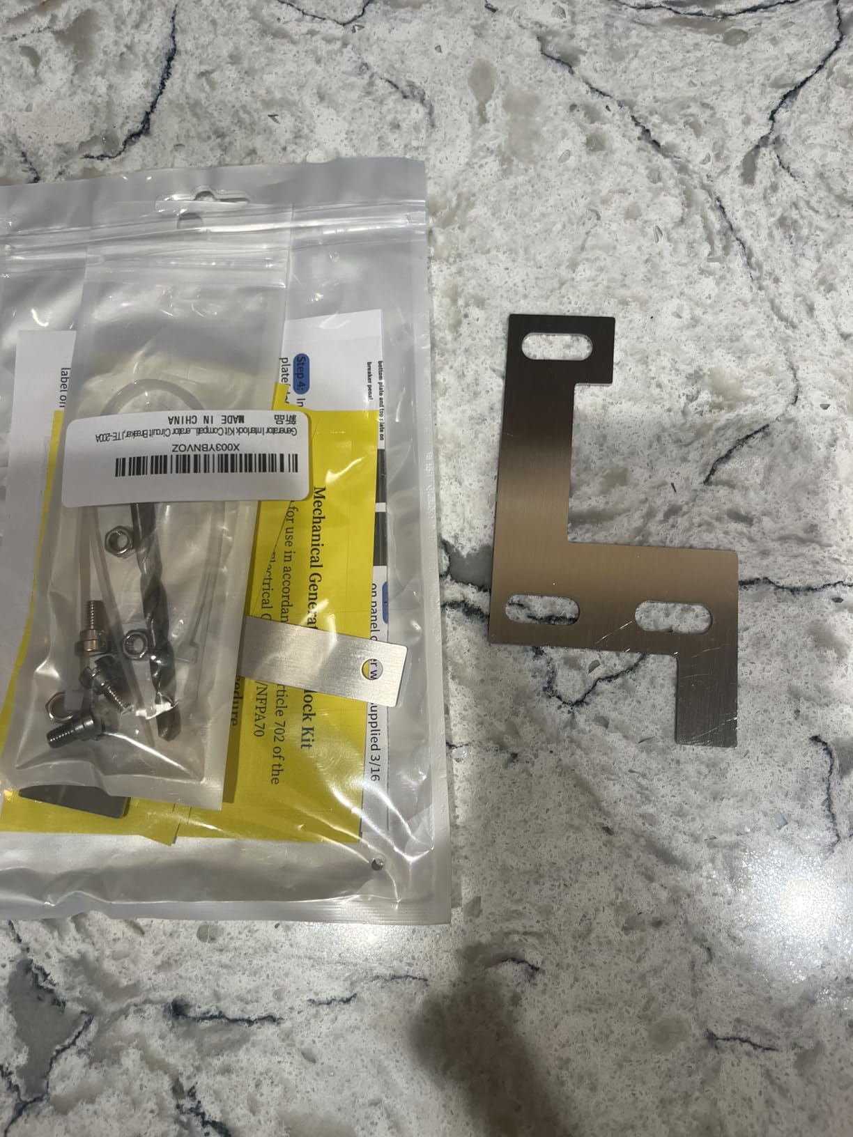 Generator Interlock Kit Compatible with Siemens, ITE, Gould, Murray and Thomas and Betts 150 or 200 amp Panels, 1 1/4 Inch Spacing Between Main Circuit Breaker and Generator Circuit Breaker customer photo 2