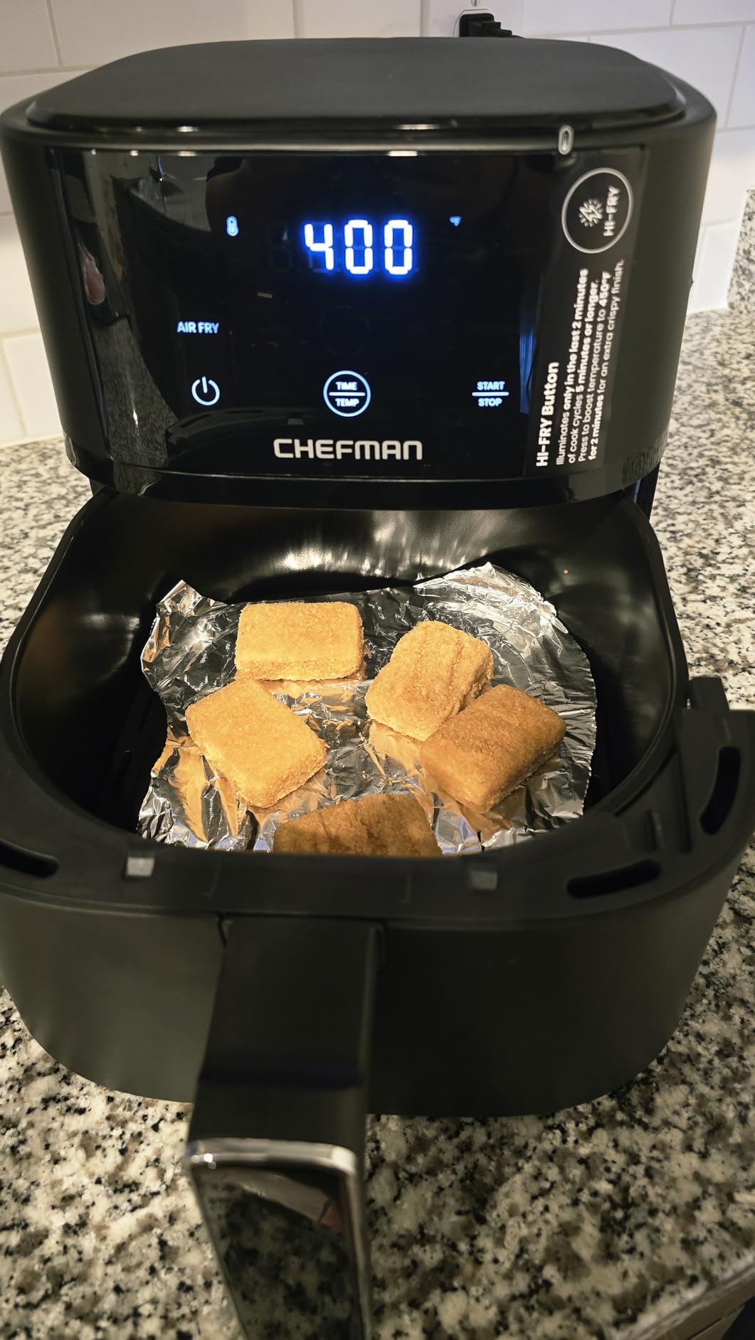 Chefman Air Fryer 4 QT Compact Airfryer, Hi-Fry Technology for Extra Crisp, Touchscreen Controls with 4 Presets, Nonstick & Dishwasher Safe Basket - Black customer photo 2