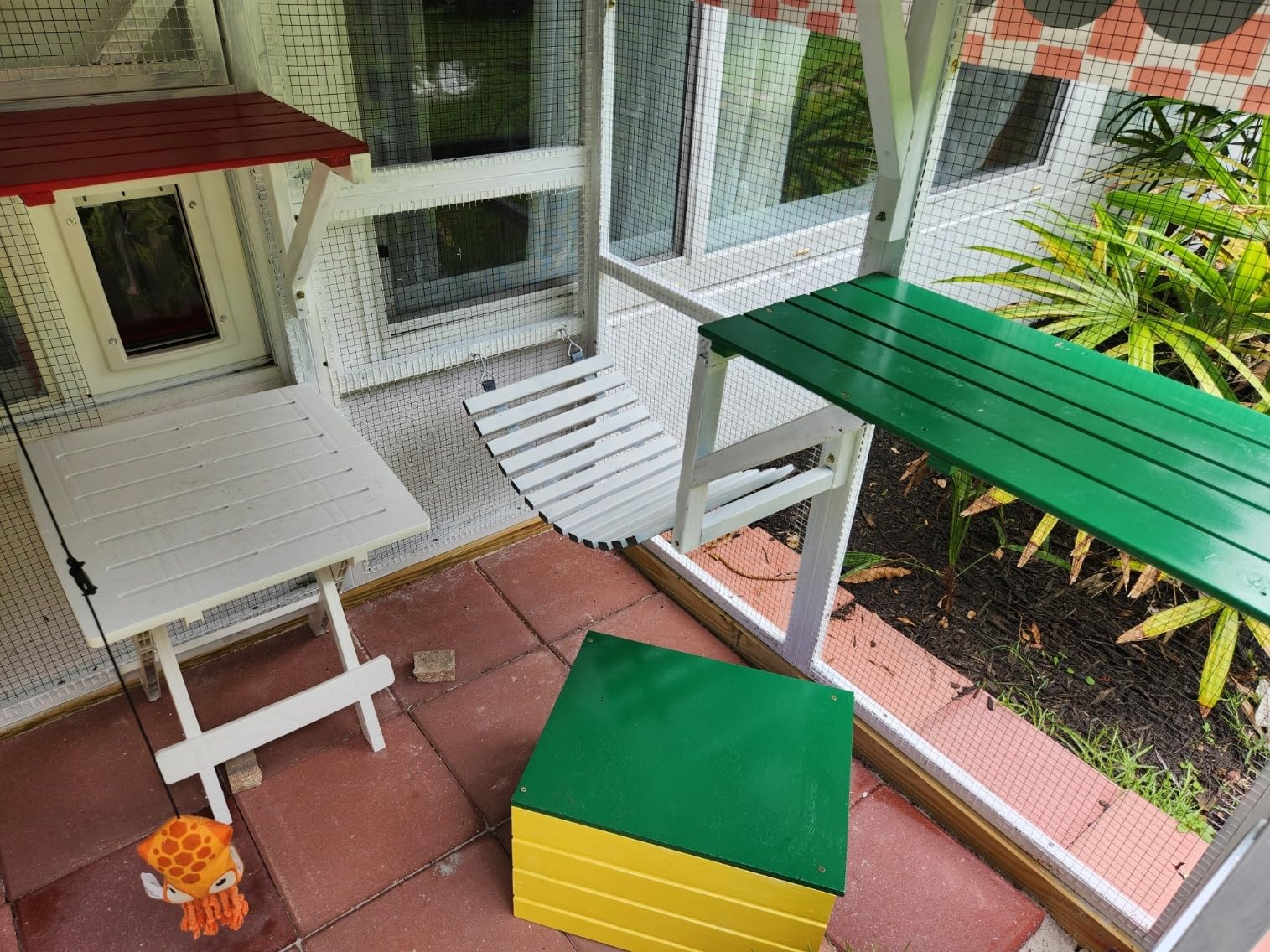 Aivituvin Catio Outdoor Cat Enclosure Large Cat Run with Bridges, Walks, Small Houses, Roof Cover 28.27 ft² customer photo 2
