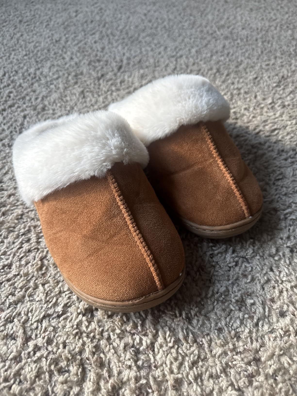 Warm Knit House Slippers for Women Comfy Wool-Like Lined Chenille Slippers with Memory Foam and Indoor Outdoor Soles customer photo 1