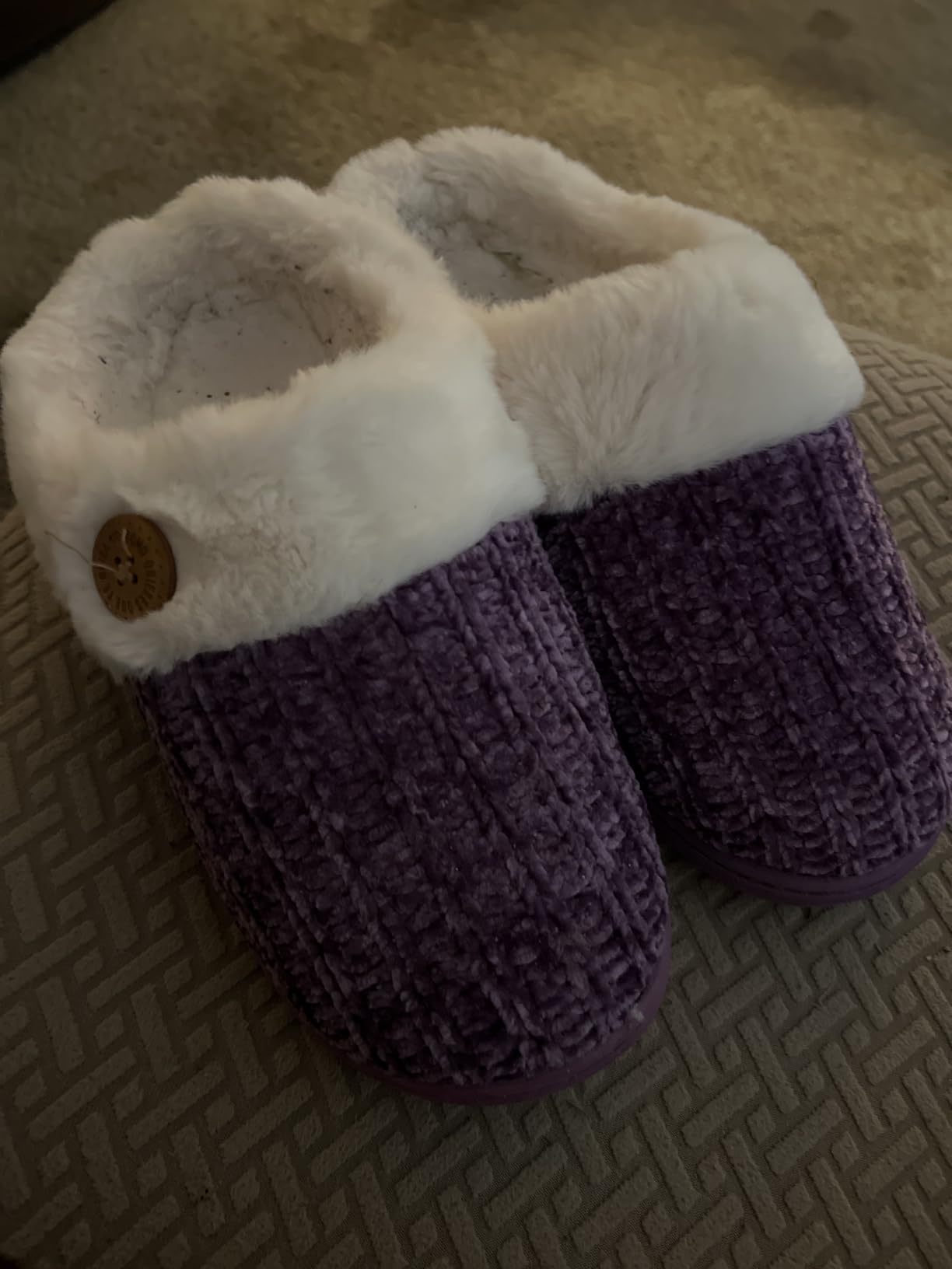 Warm Knit House Slippers for Women Comfy Wool-Like Lined Chenille Slippers with Memory Foam and Indoor Outdoor Soles customer photo 2