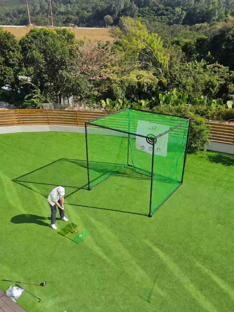YUNIC Golf Driving Cage with Metal Frame - Choose Standard Hitting Target or Simulator Impact Screen customer photo 2
