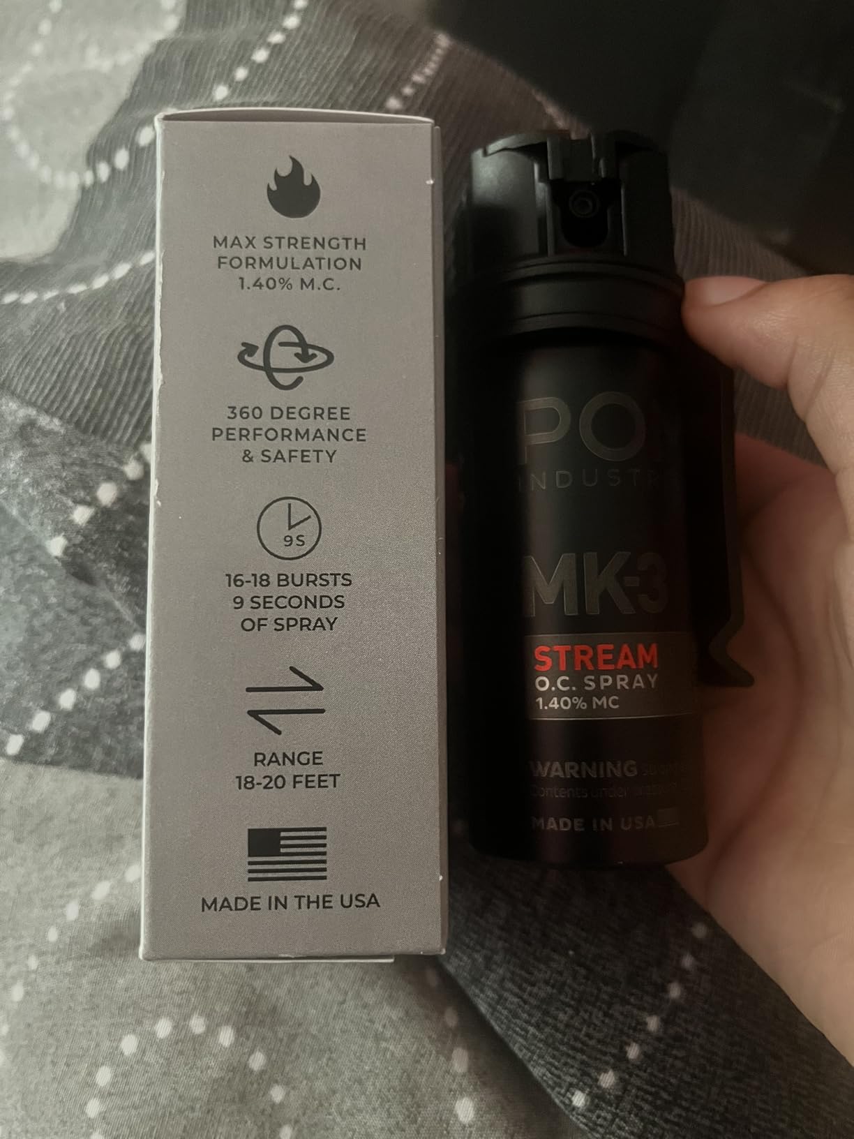 POM MK3 Pepper Spray, Belt Clip Model, Maximum Police Strength OC with UV Marking Dye, Quick Flip Top Safety, 360° Performance at Any Angle, Powerful Accurate Stream, 18 ft Range, 1.8 fl oz customer photo 1