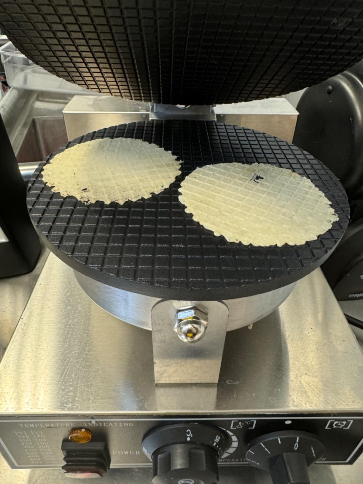 110V Electric Ice Cream Cone Maker 1300W Commercial Waffle Cone Machine 1300W Electric Stainless Steel Egg Cone Baker Non Stick coating with Temp & Time Control for for Restaurant Bakeries customer photo 1