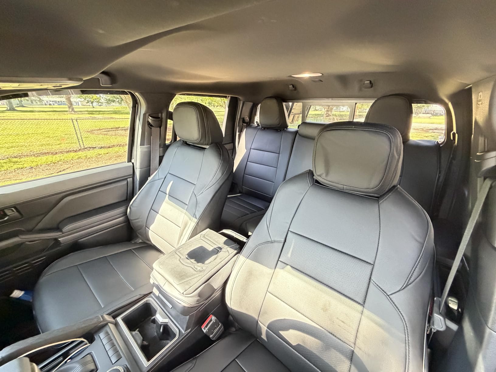 EKR Tacoma Car Seat Covers Custom Fit for Toyota Tacoma (Petrol) 2024 2025 2026 DoubleCab/CrewCab SR/SR5/TRD Sport/TRD Off-Road/Limited -Truck Seat Covers Full Set,Faux Leather(Black) customer photo 1