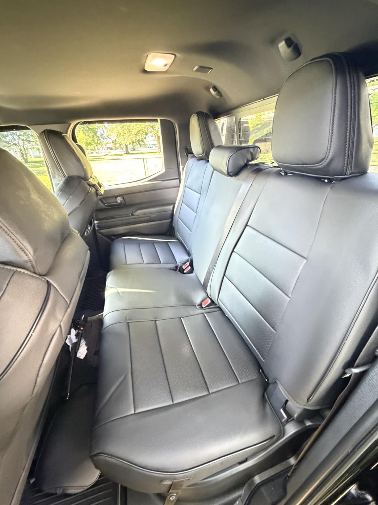 EKR Tacoma Car Seat Covers Custom Fit for Toyota Tacoma (Petrol) 2024 2025 2026 DoubleCab/CrewCab SR/SR5/TRD Sport/TRD Off-Road/Limited -Truck Seat Covers Full Set,Faux Leather(Black) customer photo 2
