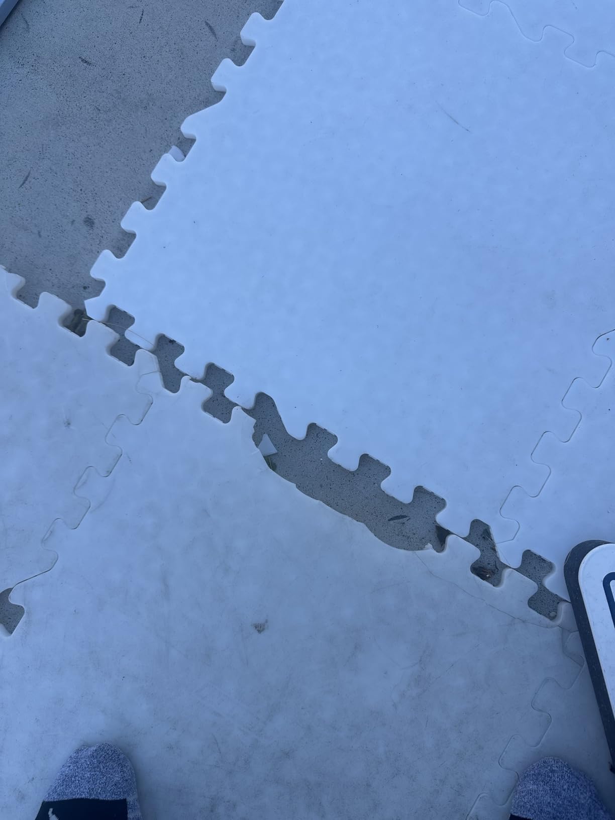 HockeyShot Revolution Synthetic Ice Tiles 10 Pack, 18x18, White - Skate-Able Hockey Tiles for All Ages, Build Your Own Year-Round Hockey Training Surface, Durable, Easy Install, Made in Canada. customer photo 1
