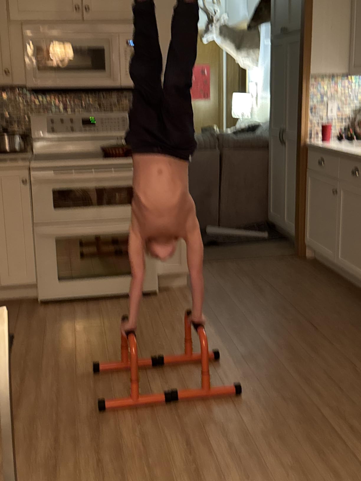 Push Up Bar, 12 Inch High Non-Slip Parallettes Bars & Dip Bars With Foam Handles, Heavy-Duty No Wobbling Calisthenics Equipment For Handstand, L-Sit, Gymnastics, Strength Training Home Gym Use customer photo 1
