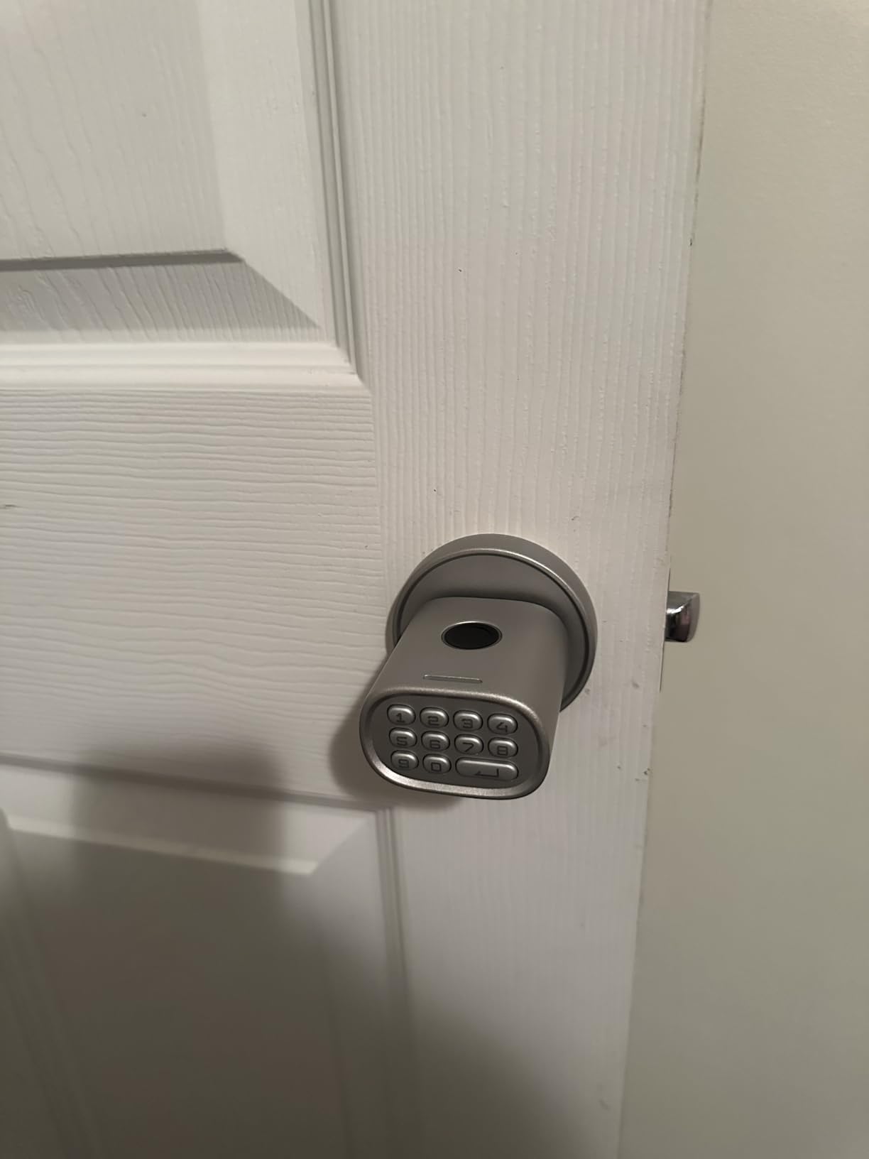 ThorBolt Fingerprint Door Knob, Keyless Door Knob with Keypad Biometric Electronic Thumbprint, Auto-Lock for Interior Doors for Bedroom, Home, Office, Garage, 4xAA Alkaline (NOT Included), MD1 Black customer photo 1