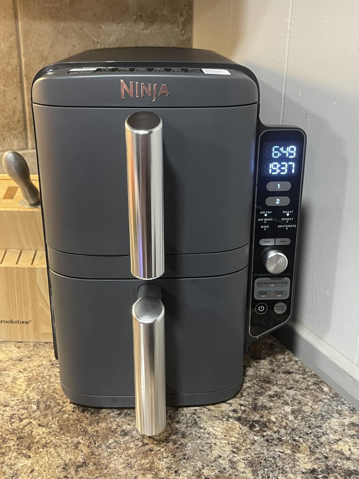 Ninja SL451 DoubleStack XL Smart Air Fryer, 2-Basket, 10 QT, 6-in-1, DoubleStack Technology Cooks 4 Foods at Once, Space Saving Design, Air Fry, Broil, Bake SL451 customer photo 2