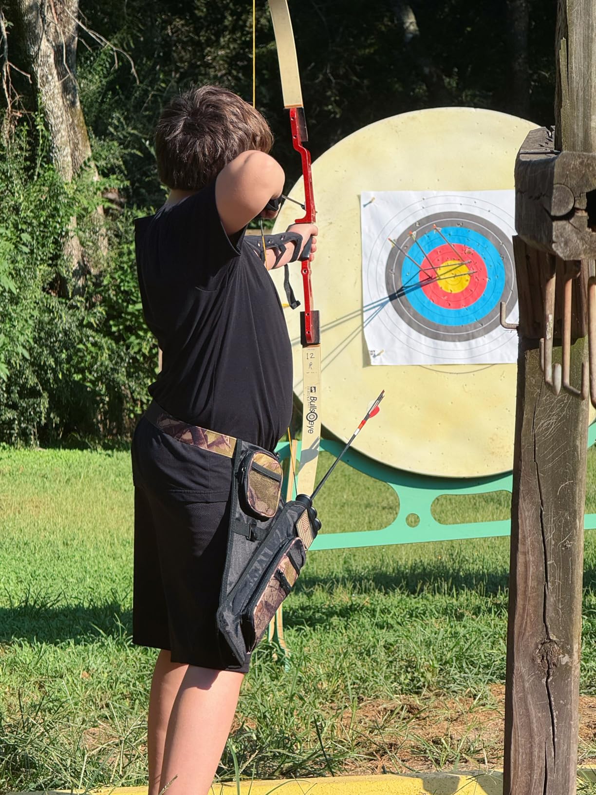 3-Tubes Hip Quiver Waist Hanged Arrow Archery Carry Bag with Pockets Adjustable Belt customer photo 1