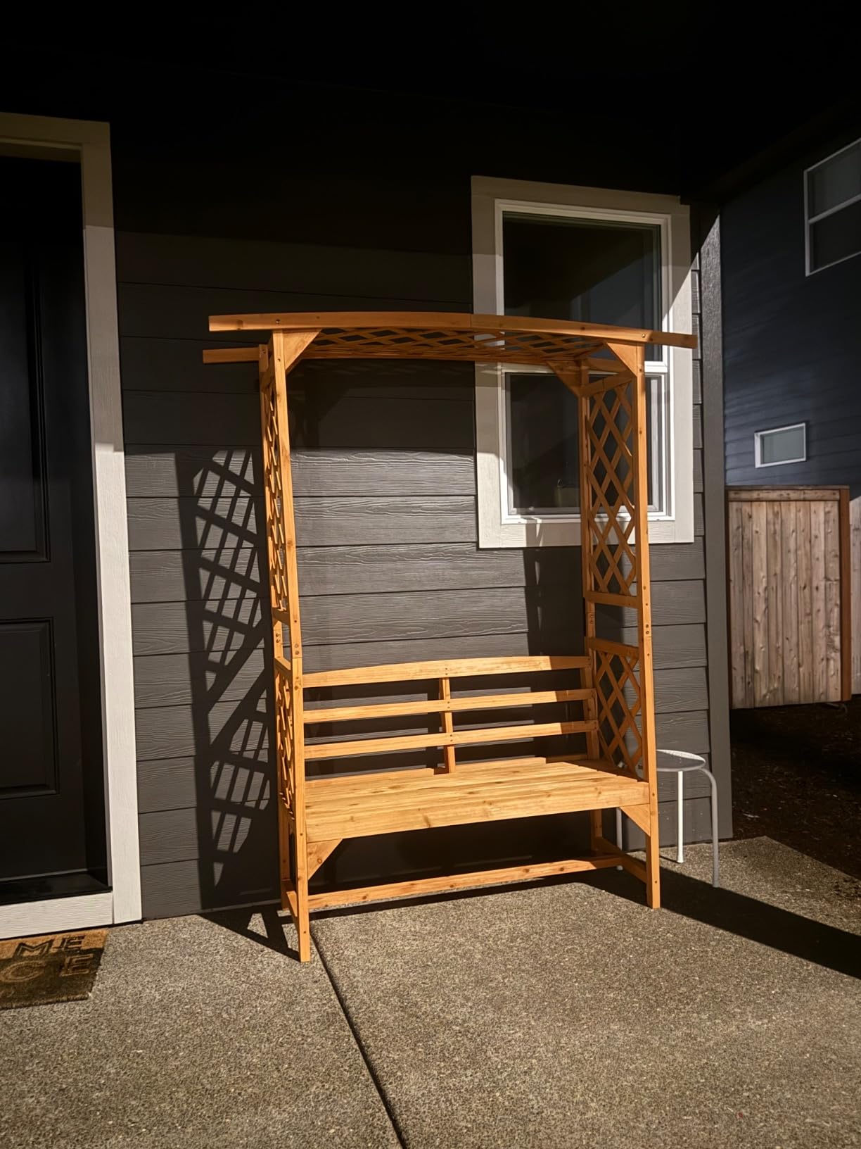 Giantex Garden Arch Trellis with Bench - 63