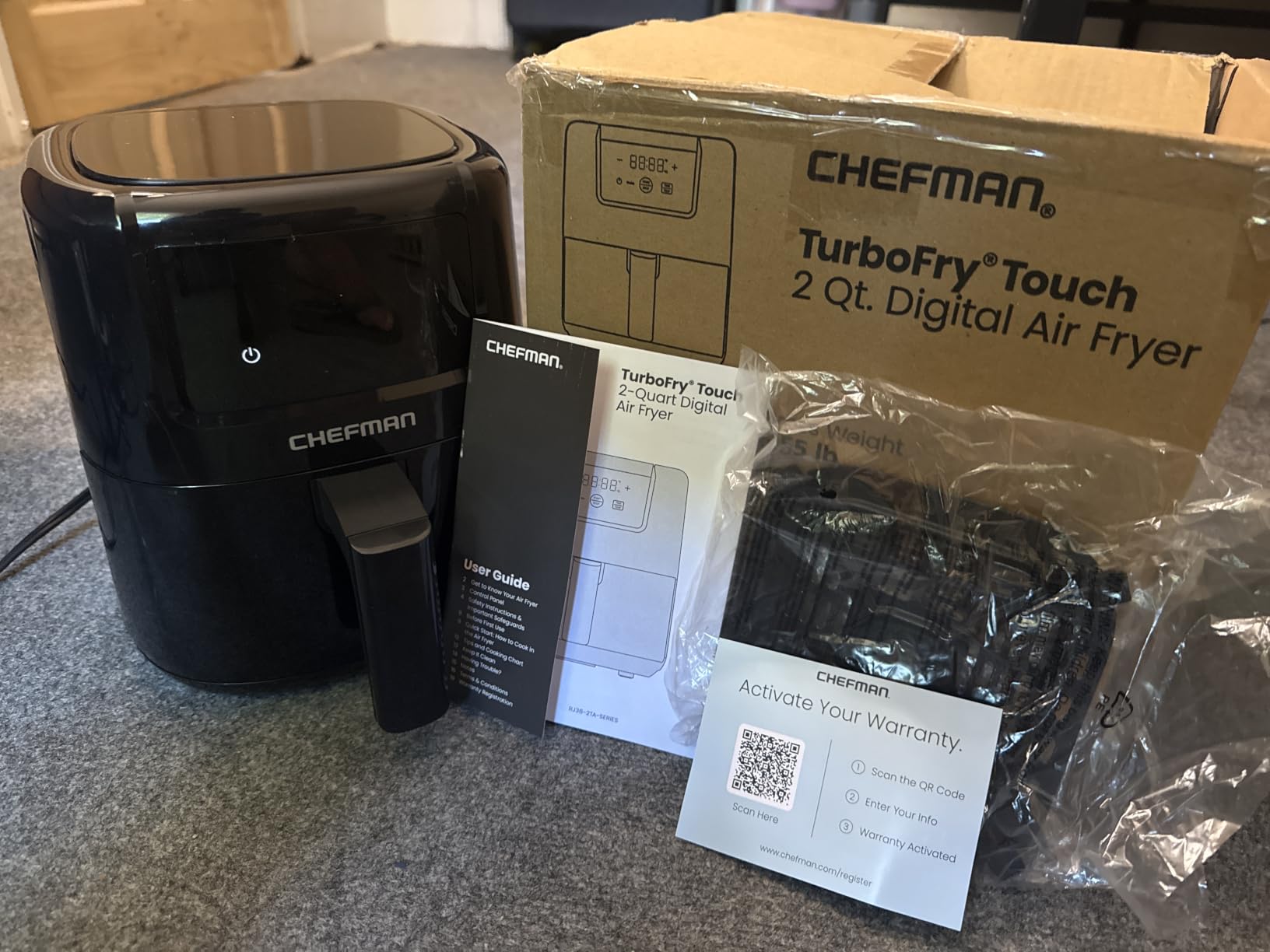 CHEFMAN 2 Qt Mini Air Fryer, Digital Space-Saving Compact Air Fryer with Nonstick and Dishwasher Safe Basket, Digital Timer and Shake Reminder - Black customer photo 1