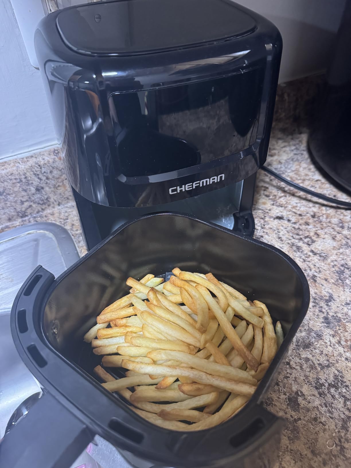 CHEFMAN 2 Qt Mini Air Fryer, Digital Space-Saving Compact Air Fryer with Nonstick and Dishwasher Safe Basket, Digital Timer and Shake Reminder - Black customer photo 2