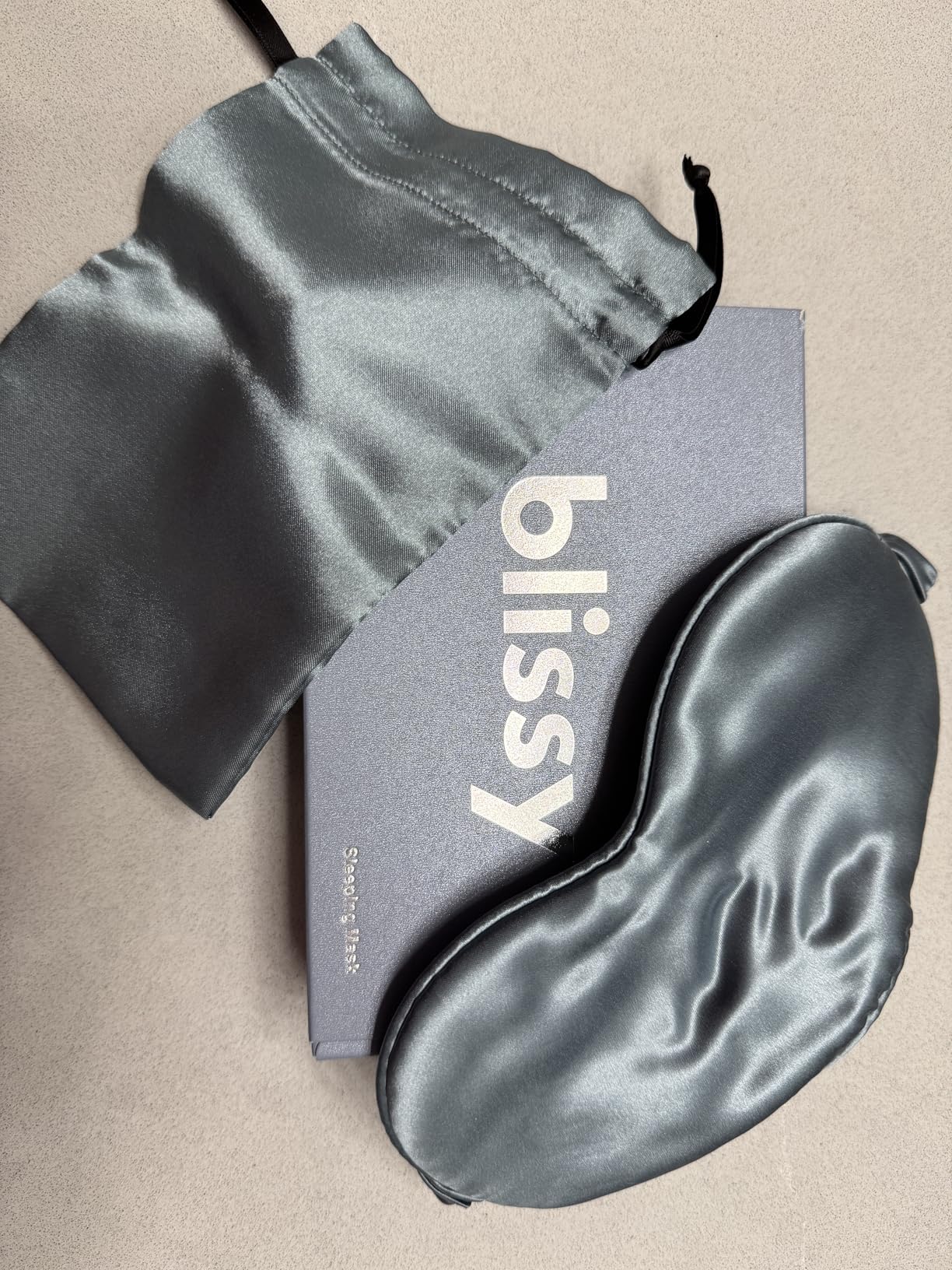 Blissy Silk Sleep Mask - Eye Sleeping Mask for Women & Men for Total Blackout - 100% Pure Mulberry Silk, 22 Momme 6a Fibers - Blindfold Sleep Mask Side Sleeper Eye Cover (Taupe) customer photo 2