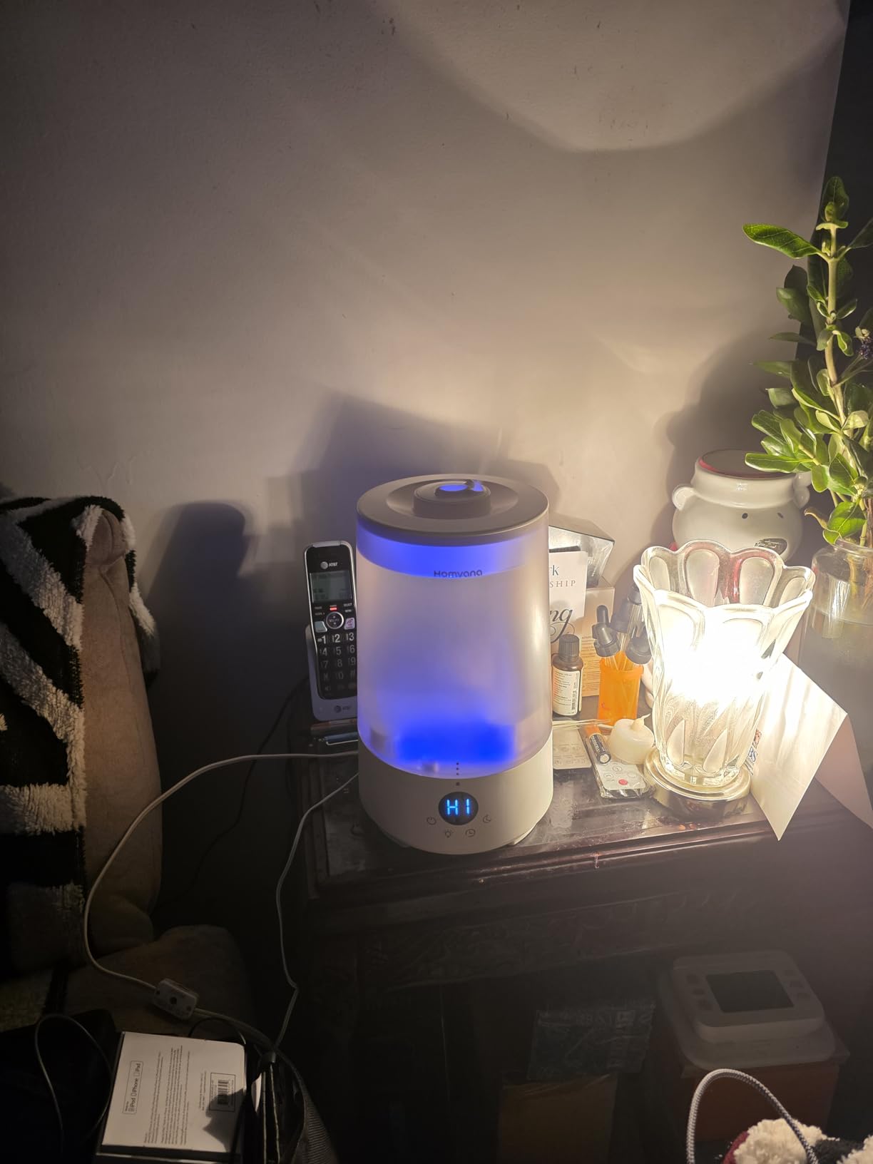 Homvana Humidifiers for Bedroom Home, 3.6 L Cool Mist Top-Fill 34H Super Long Time, Quiet 23dB, Baby Humidifier, Oil Diffuser for Large Room, House, Plant, Nursery, BPA FREE, Ultrasonic (Transparent) customer photo 1