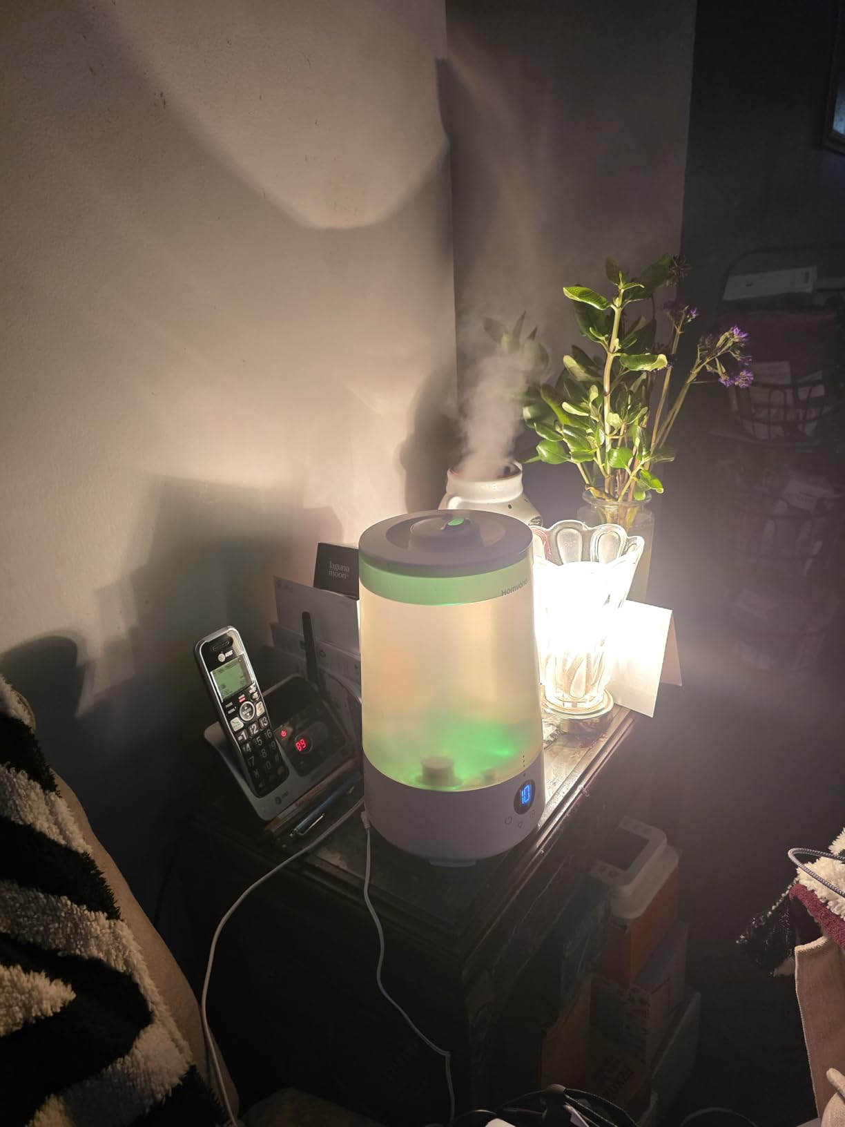 Homvana Humidifiers for Bedroom Home, 3.6 L Cool Mist Top-Fill 34H Super Long Time, Quiet 23dB, Baby Humidifier, Oil Diffuser for Large Room, House, Plant, Nursery, BPA FREE, Ultrasonic (Transparent) customer photo 2