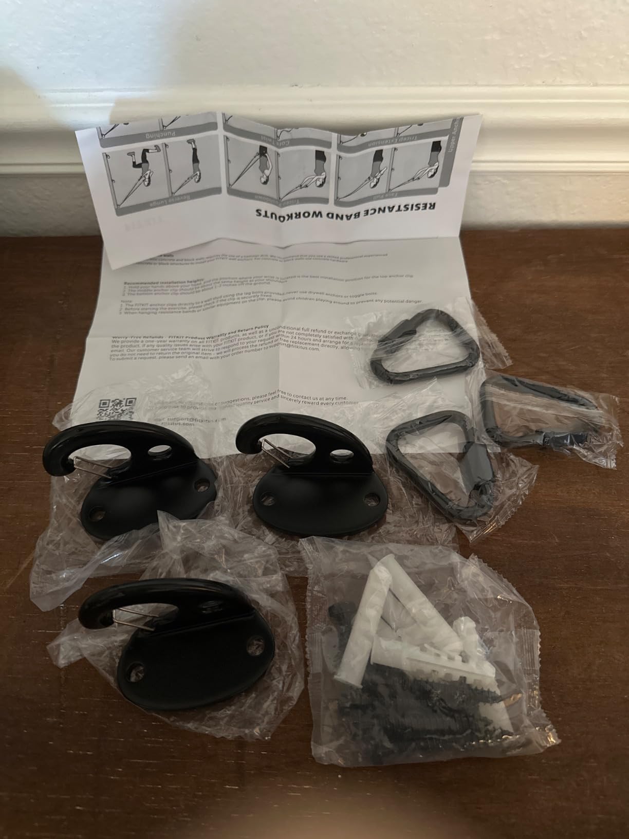 FITKIT 3-Pack Wall Mount Anchor Kit for Resistance Bands, No-Weld Design for Home Gym, Suspension Straps & Physical Therapy customer photo 2