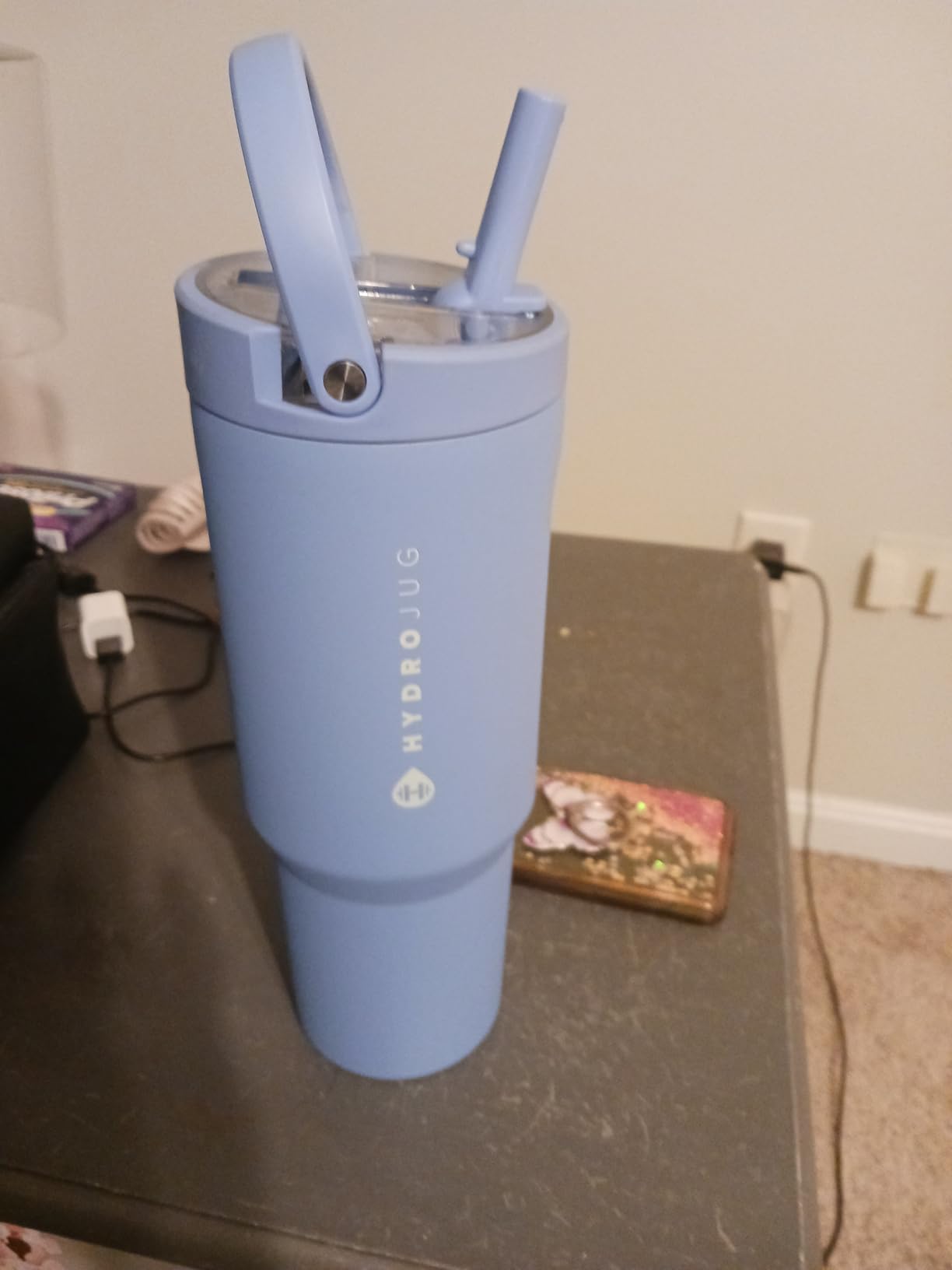 HydroJug Sport - Stainless Steel Tumbler with Straw, Vacuum Insulated, 32oz Leakproof Water Bottle, Cream customer photo 2