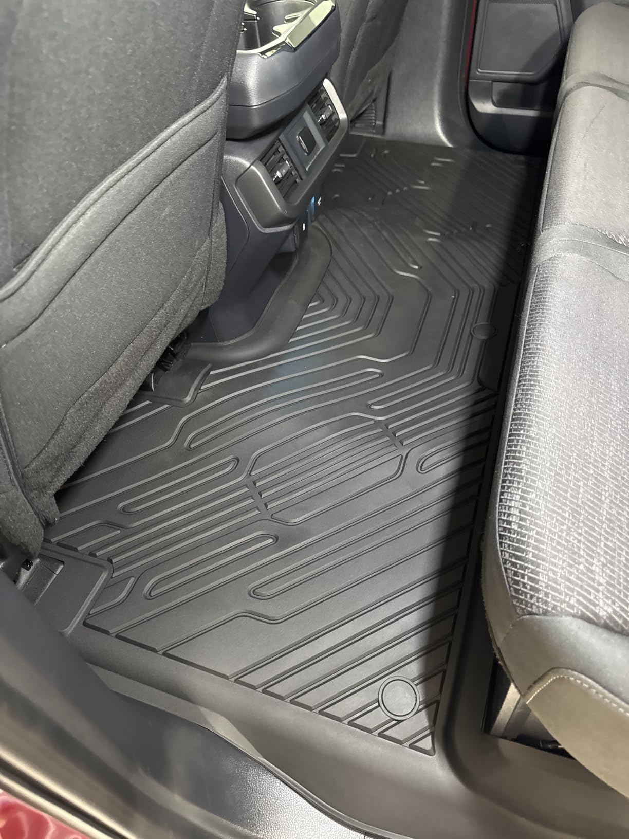 3W Floor Mats Fit for Ford F250 F350 F450 F550 2017-2025 2026 Super Duty Crew Cab Bucket Seat with Under Seat Storage, All Weather TPE Custom Fit F 250 Floor Liner(Not for Vinyl Floor), Upgraded customer photo 1