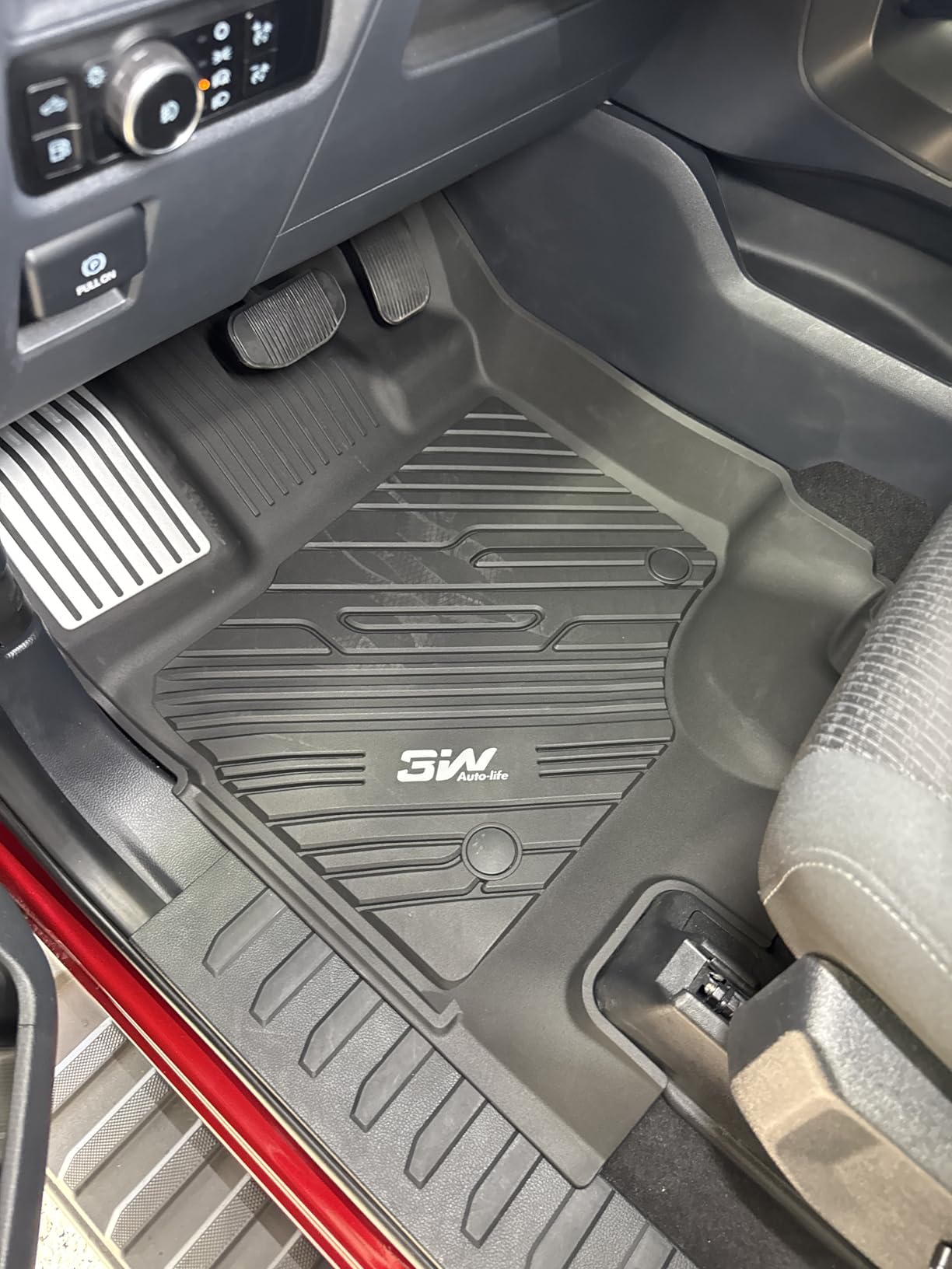 3W Floor Mats Fit for Ford F250 F350 F450 F550 2017-2025 2026 Super Duty Crew Cab Bucket Seat with Under Seat Storage, All Weather TPE Custom Fit F 250 Floor Liner(Not for Vinyl Floor), Upgraded customer photo 2
