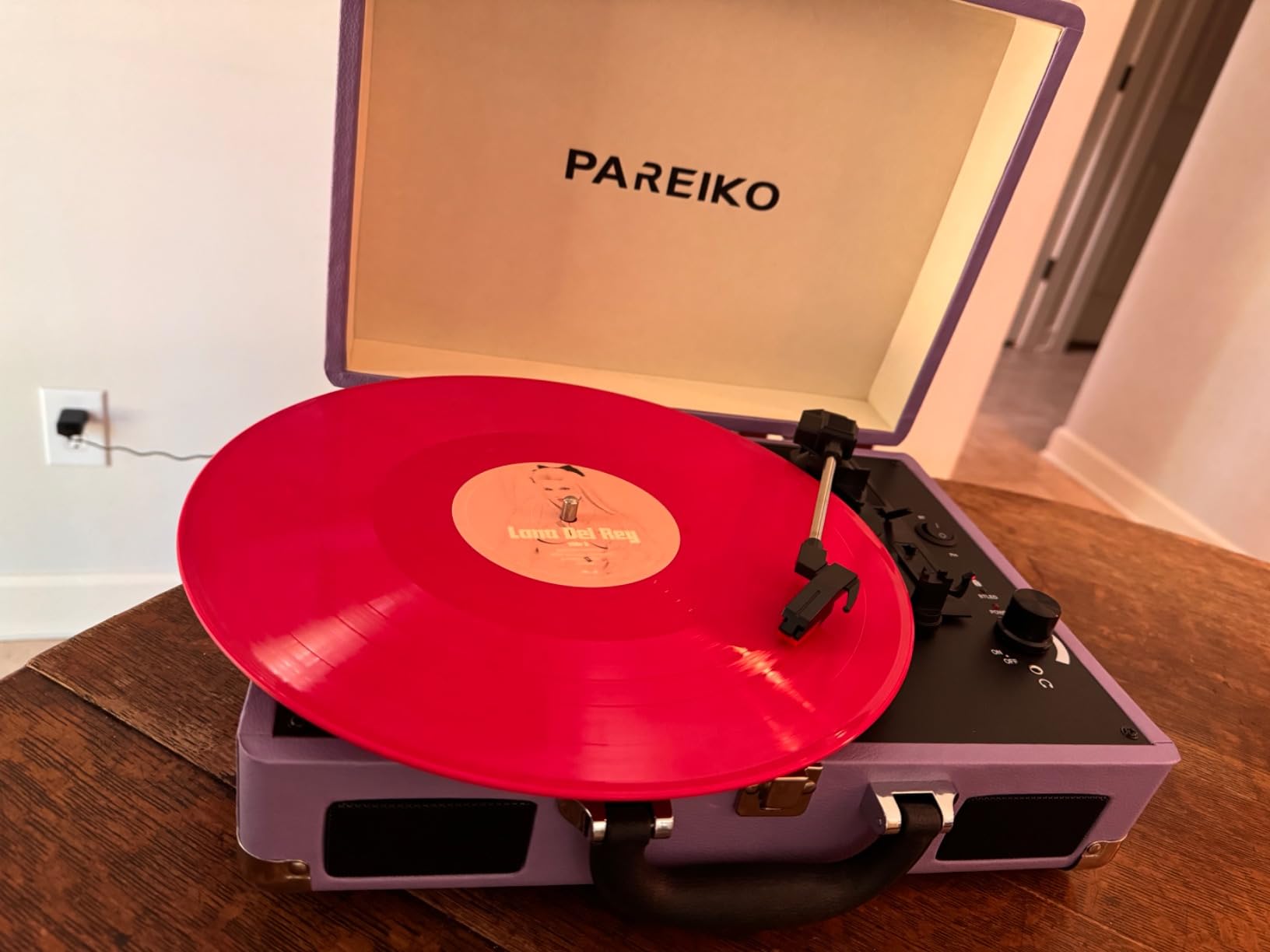 Record Player 3 Speed Turntable Portable Suitcase with Bluetooth Built-in Battery Aux in RCA Line Out customer photo 1