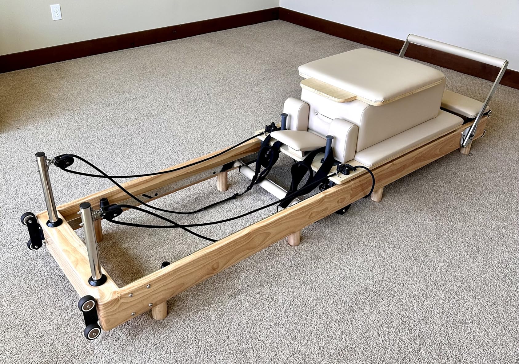 Pilates Reformer Machine, Wood Foldable Pilates Machine Equipment for Home Workout customer photo 1