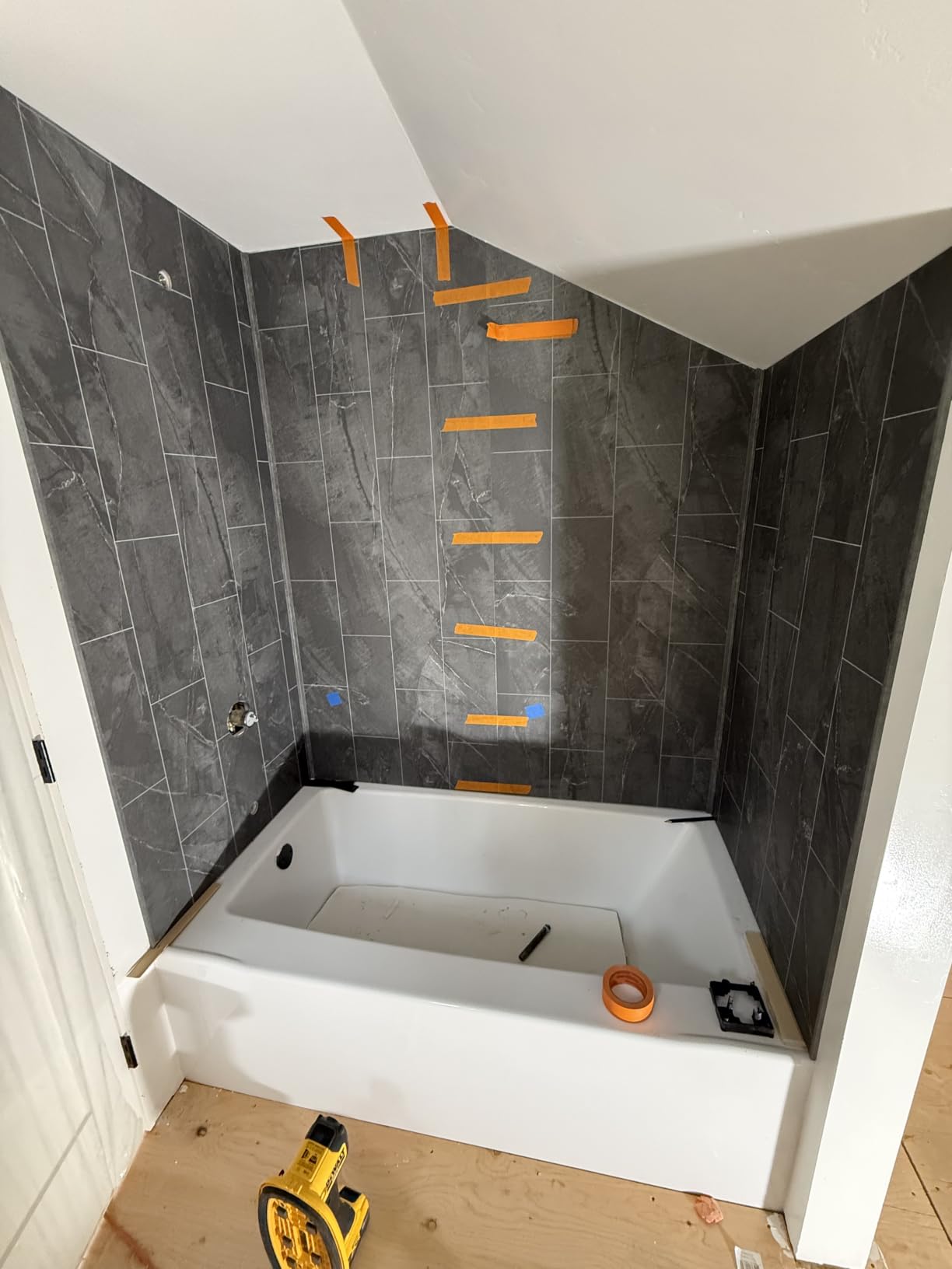 Palisade 78in x 36in x 36in Waterproof Vinyl Corner Shower Surround Kit with Accessories in Urban Glacier customer photo 1