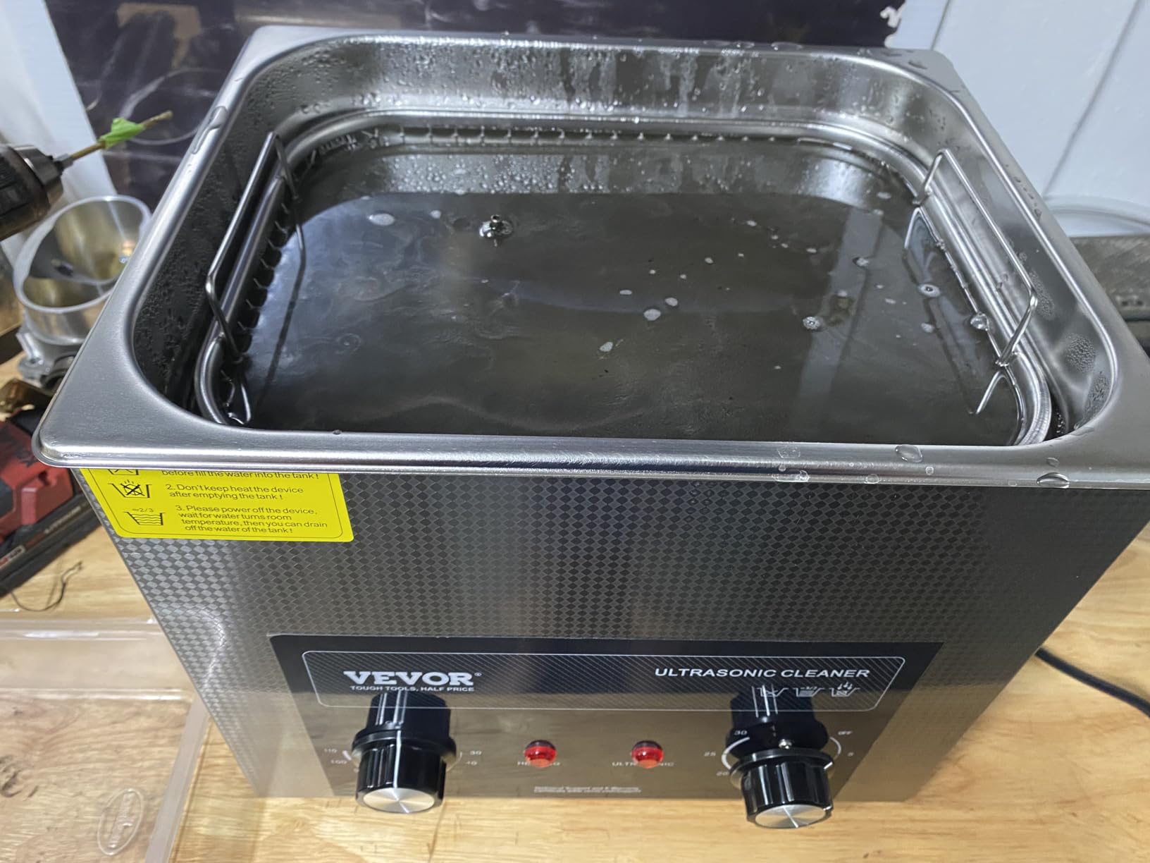 VEVOR 30L Sonic Cleaner with Heater Timer & Basket, Professional Digital Sonic Cavitation Machine, 360W Cleaning Machine for Lab Tools, Metal Parts, Carburetor, Brass, Auto Parts, Engine Parts customer photo 2