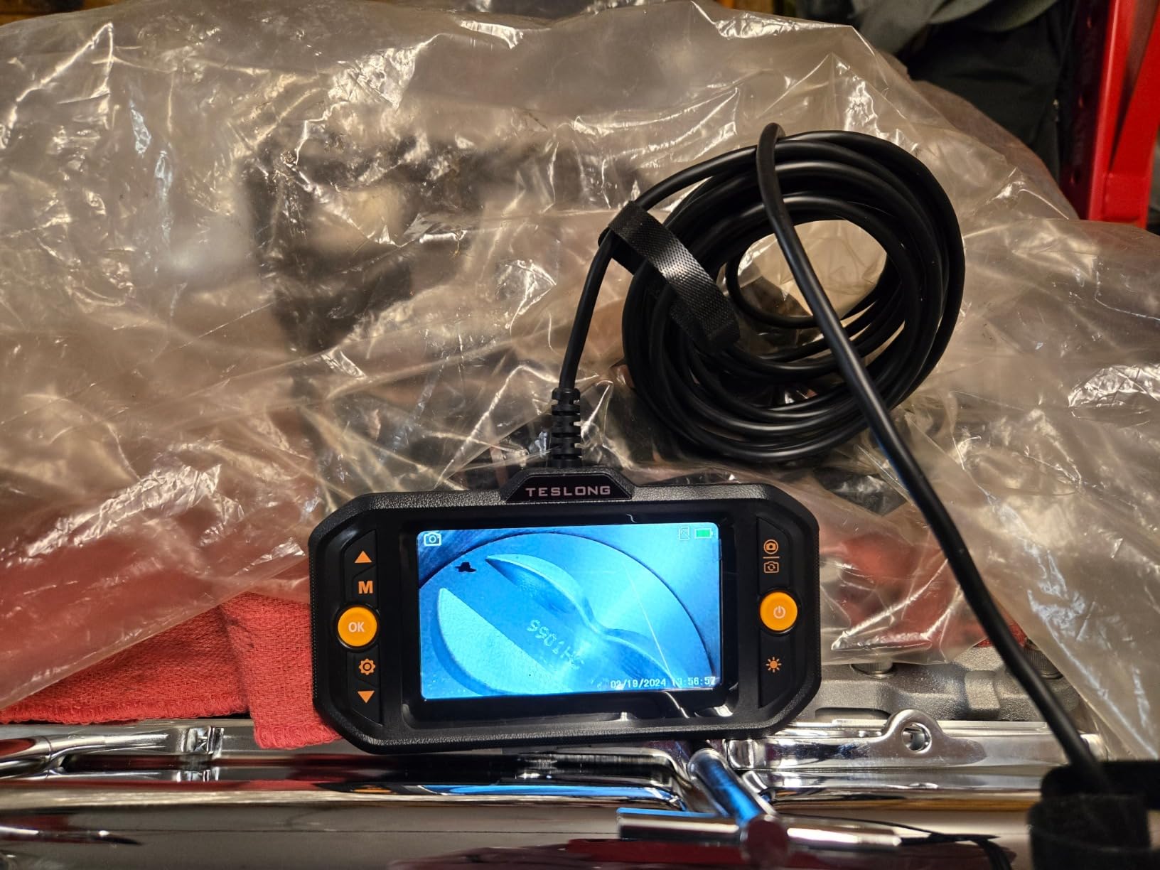 Teslong Endoscope Borescope with Light, Snake Inspection Camera for Automotive Engine, Waterproof Fiber Optic Camera for Mechanics - Ideal for Wall, Vent, Wire Video Scope (16.5FT) customer photo 2