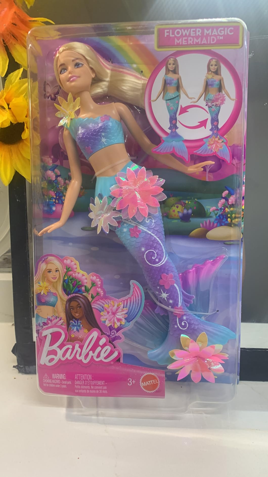 Barbie Mermaid Toy Dolls with Surprise Magic Blooming Flowers Feature, Ombre Tails, Pearl Headband Accessory & Long Blonde Hair with Pink Highlights customer photo 2