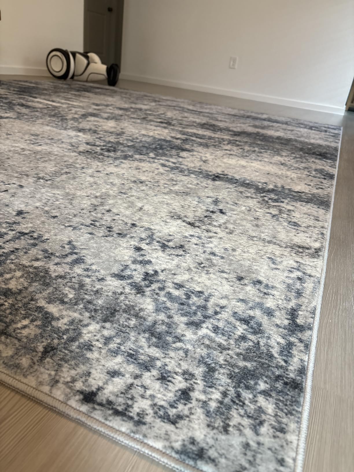 8x10 Area Rugs for Living Room Rug Washable: Abstract Large Rug for Dining Room Bedroom Carpet Non Slip 8 by 10 Indoor Modern Nursery Home Office Blue Grey customer photo 2