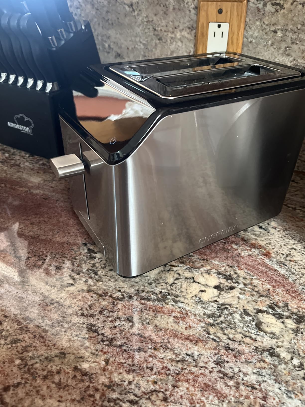 Chefman Smart Touch 2 Slice Digital Toaster, 6 Shade Settings, Touchscreen Controls, Extra-Wide Slots for Thick Breads & Bagels, +10 Seconds, Defrost, Removable Crumb Tray - Stainless Steel customer photo 1