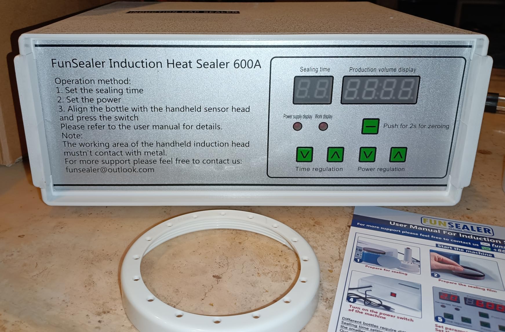 Induction Heat Sealer, Bottle Cap Sealing Machine For Plastic Glass Bottle Cap 110v customer photo 2