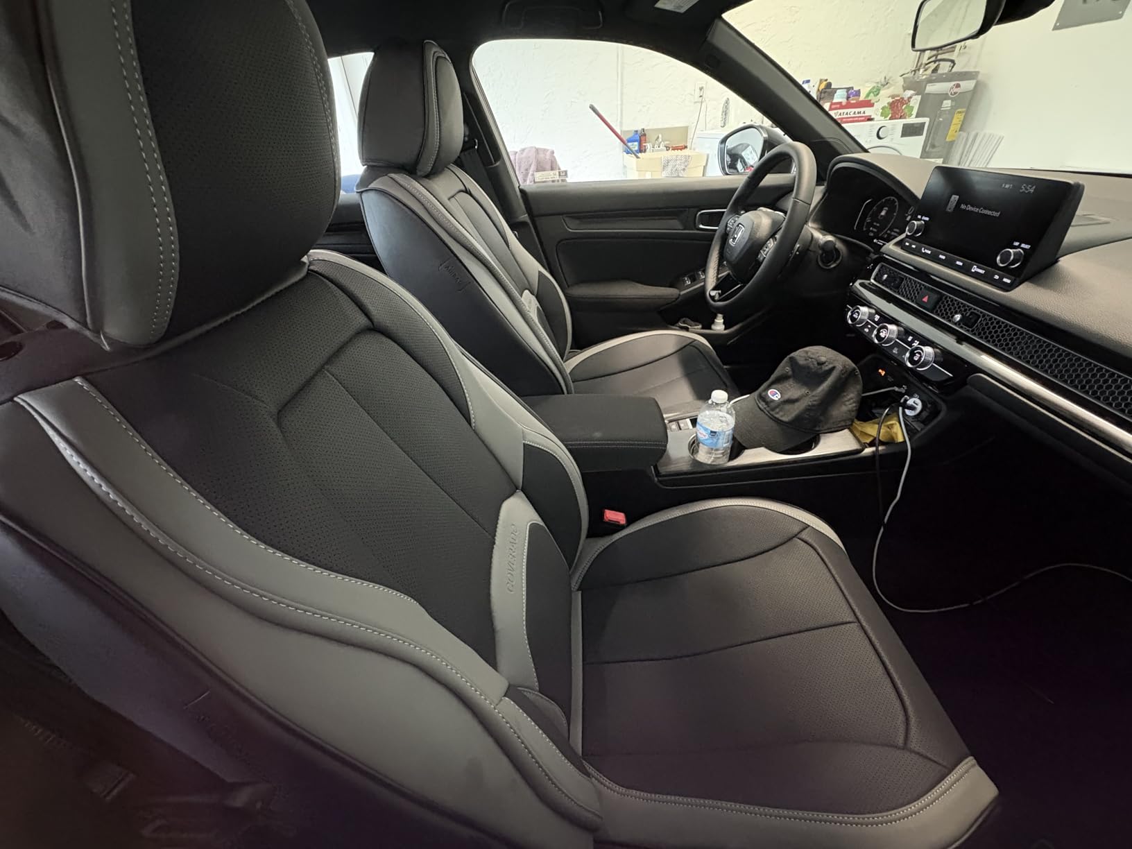 Coverado Car Seat Covers Full Set, Premium Nappa Leather Seat Covers for Car, Waterproof Car Seat Protector with Lumbar Support, Automotive Seat Covers Universal Fit for Most Cars SUV Truck(Black) customer photo 1