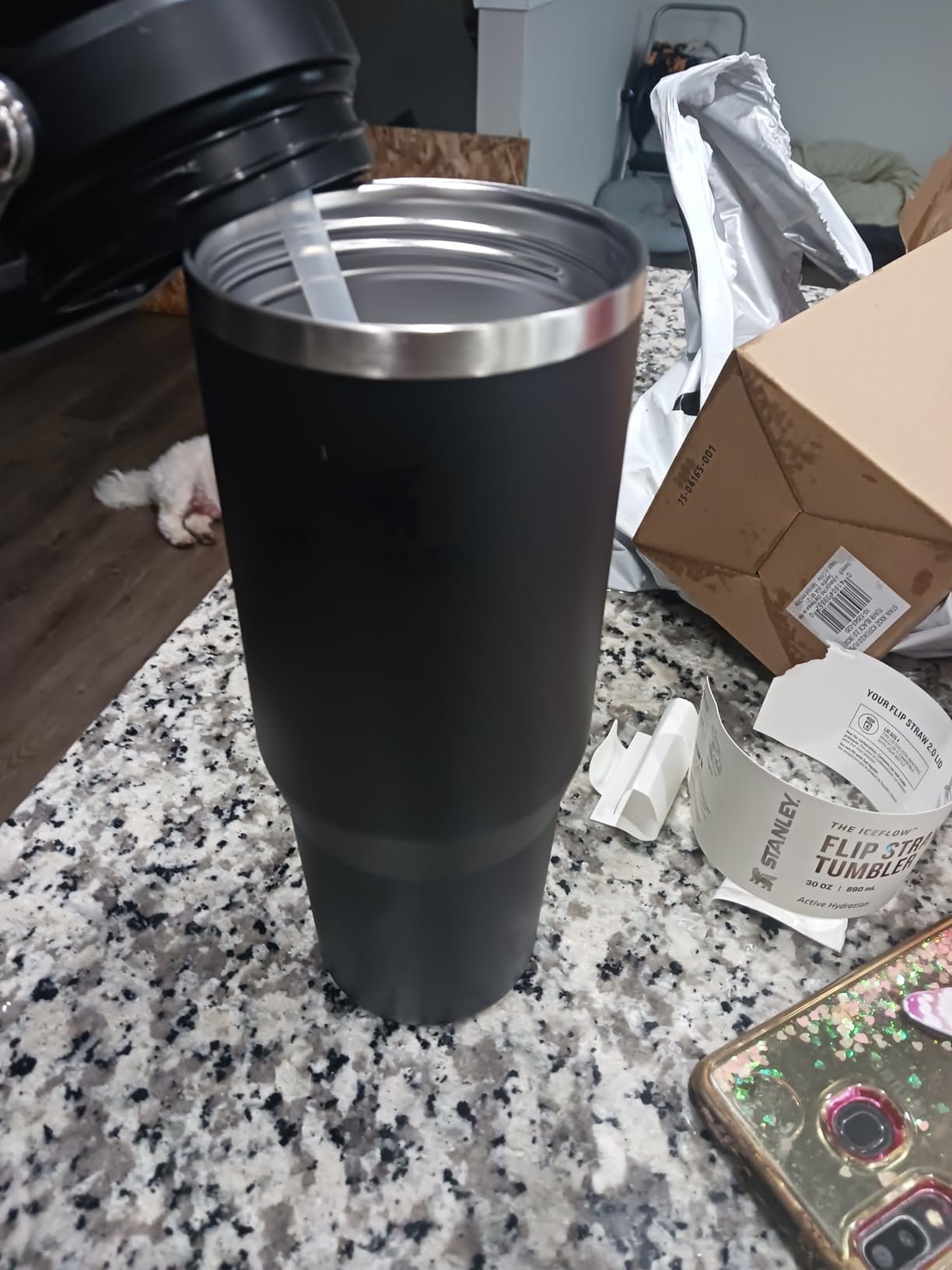 Stanley IceFlow 2.0 Flip Straw Tumbler with Handle 30 oz | Twist On Lid and Flip Up Straw | Leak Resistant | Insulated Stainless Steel | Black 2.0 customer photo 1