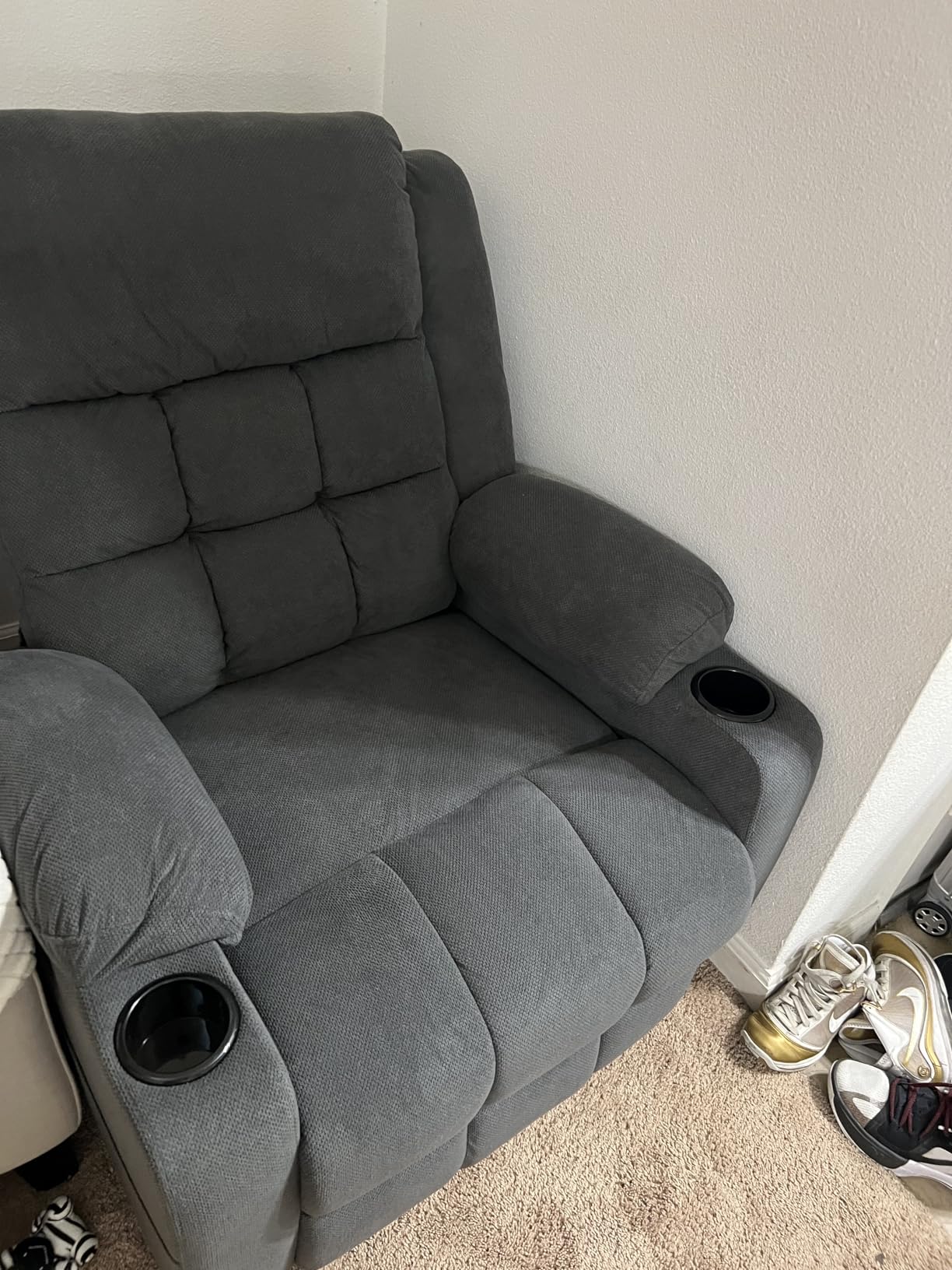 Power Lift Chair Recliners for Elderly with Heat and Massage, Recliner Chairs for Adults, Upgraded Fabric Recliner with USB & Type-C Charge Port, Cup Holders (Grey) customer photo 2