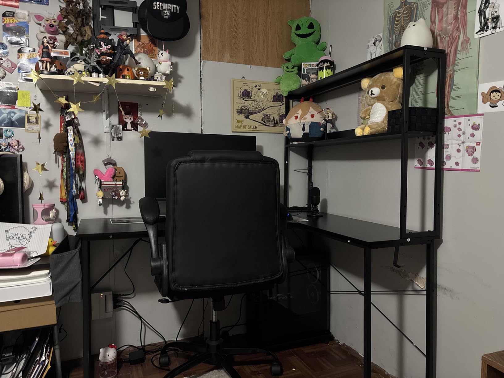 ODK 53 Inch L Shaped Gaming Desk with LED Lighting, Reversible Desk with Power Outlets, Corner Computer Table with Storage Shelves & Bag & Iron Hook customer photo 1