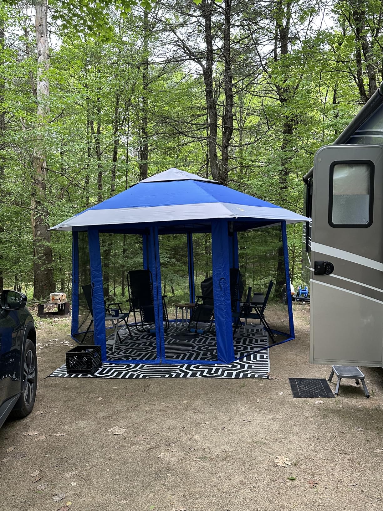 CROWN SHADES 12x12 Pop Up Gazebo with Mosquito Nettings, Patented CENTERLOK 6-Sided Portable Gazebo, 300D Silver-Coated Fabric UV Resistant, Pop Up Canopy Tent for Patio, Party, Beige&Coffee customer photo 1