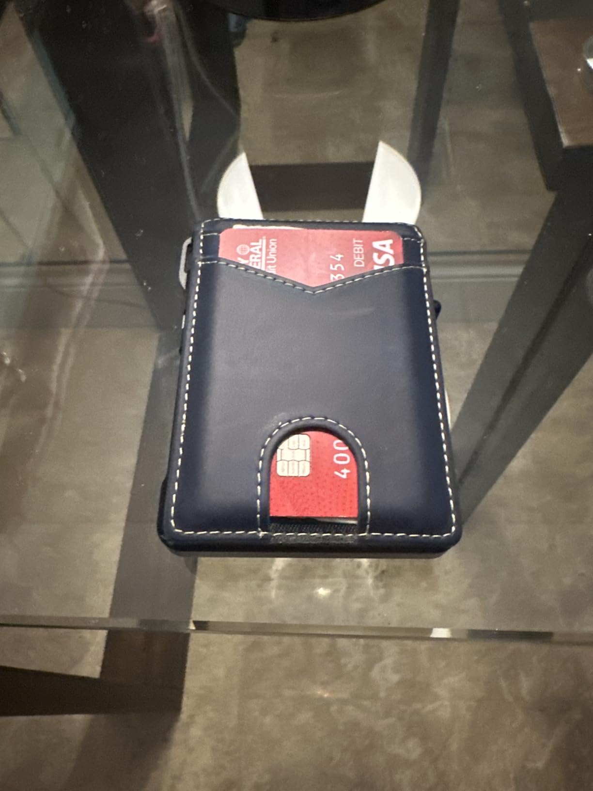Airtag Wallet for Men, Mens Smart Wallet for Air Tag RFID Blocking, Minimalist Bifold Pop Up Aluminum Credit Card Case Holder 12+ Cards with ID Window, Gift for Men, No Airtag Included, Carbon Fiber customer photo 2