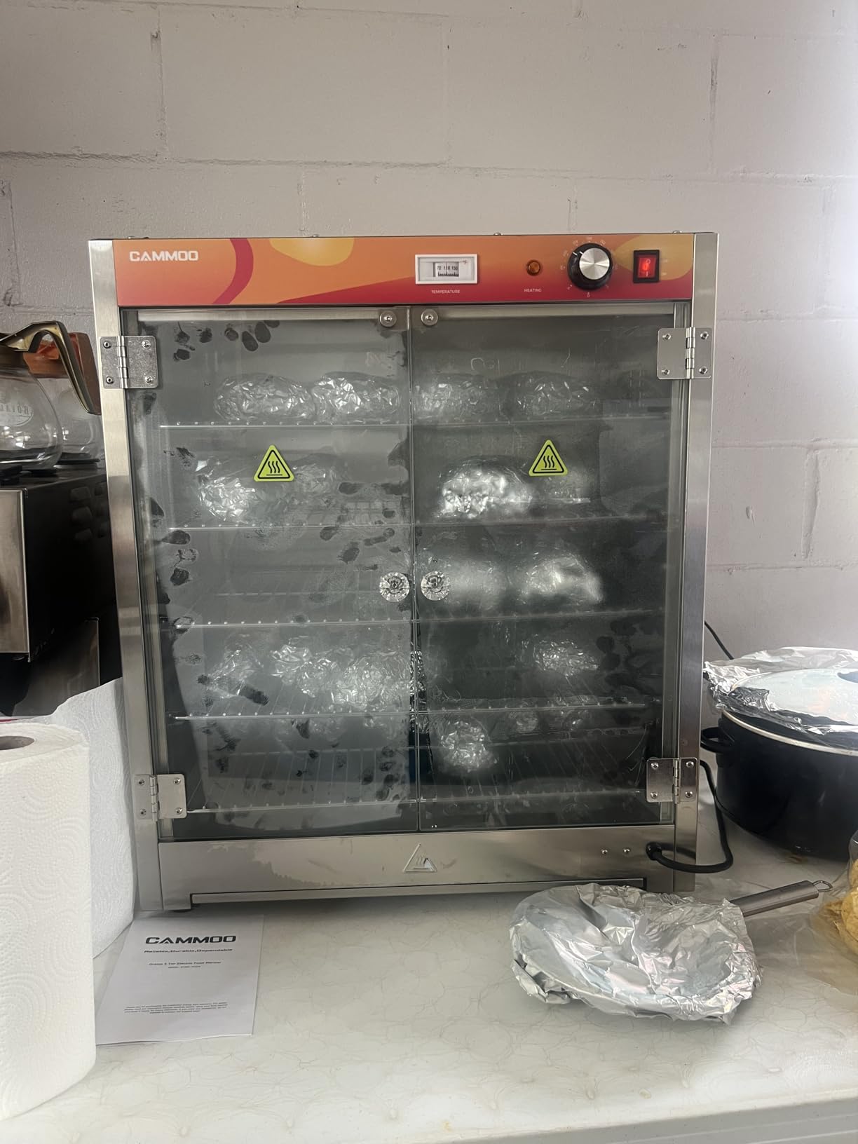 CAMMOO 133Qt 5-Tier 900W Commercial Food Warmer Cabinet | Smart thermostat adjusts from 86-185 F with auto-shutoff, overheat protection and 360-degree hot air circulation customer photo 2