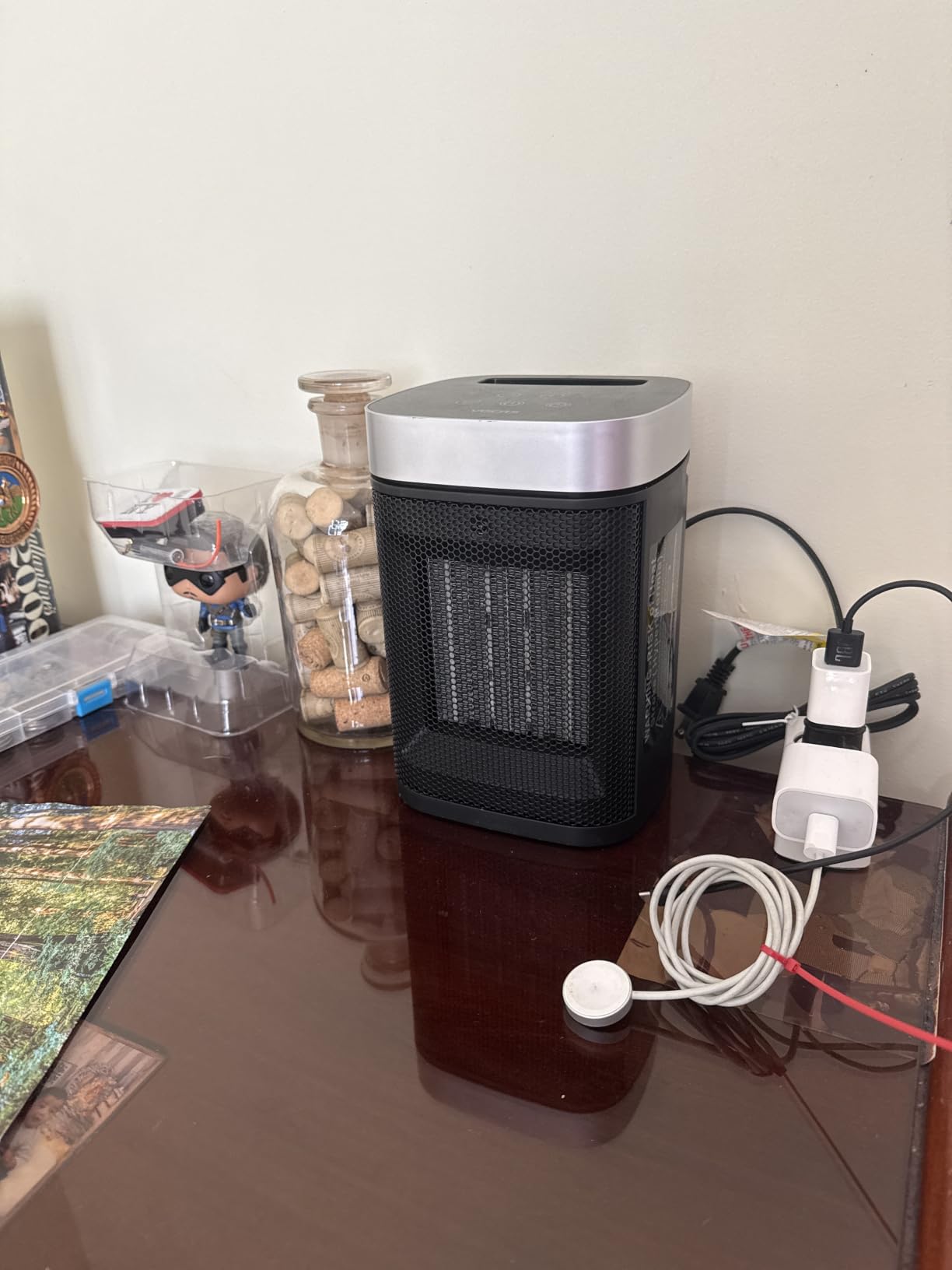 Small Portable Space Heater for Indoor Use - VOCRS 1500W PTC Electric Heater with Thermostat, Remote Control, 12H Timer, Eco and Fan Mode, Rapid and Safe Heating for Bedroom, Office customer photo 1