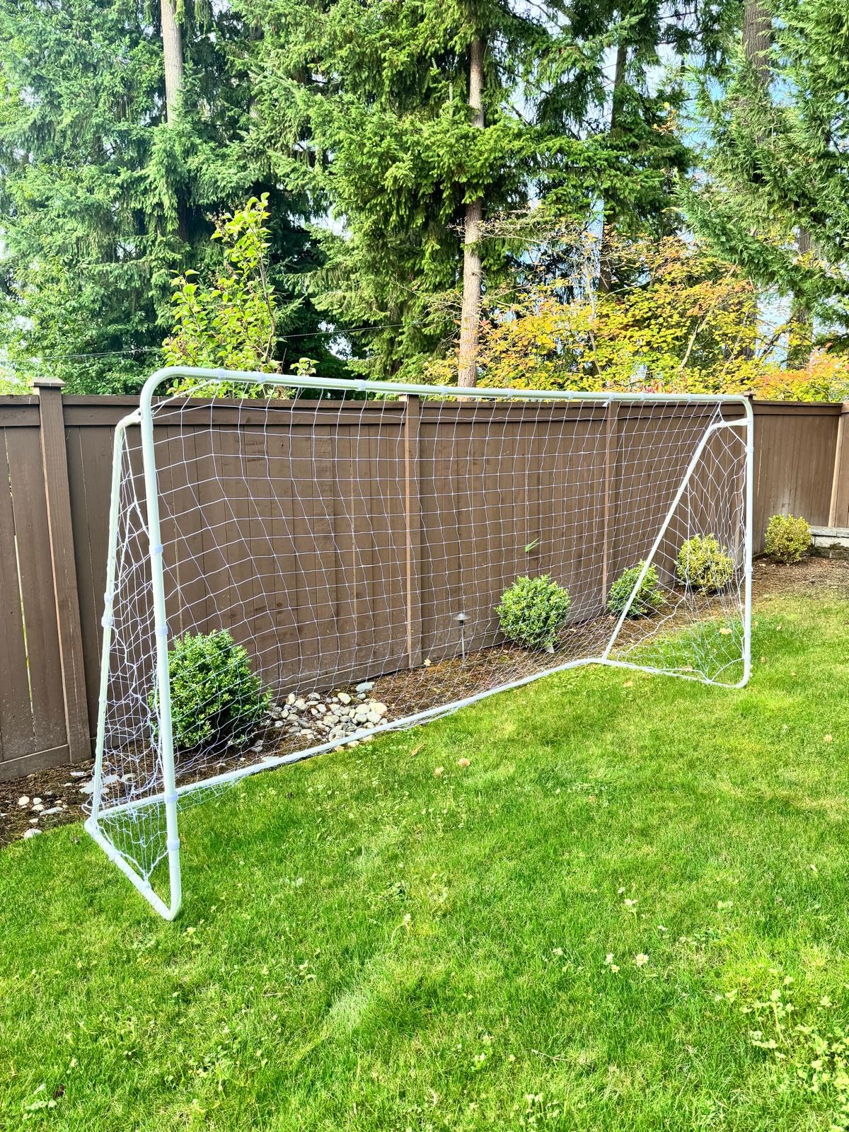 Soccer Goal 12x6 - Larkon - Backyard, Training and Tournament Size - Durable Rust-Free Guarantee Steel Frame for Kids and Adults - with Net, Cones, Storage Bag, Stakes and Easy Assembly customer photo 2
