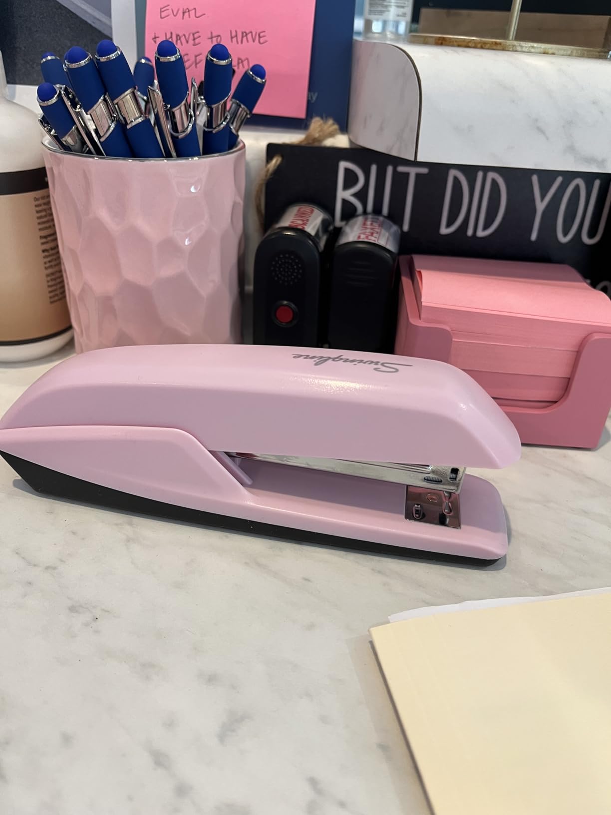 Swingline Stapler, 20 Sheet Capacity, 545 Desktop Stapler, Blush Pink (S7054513) customer photo 1