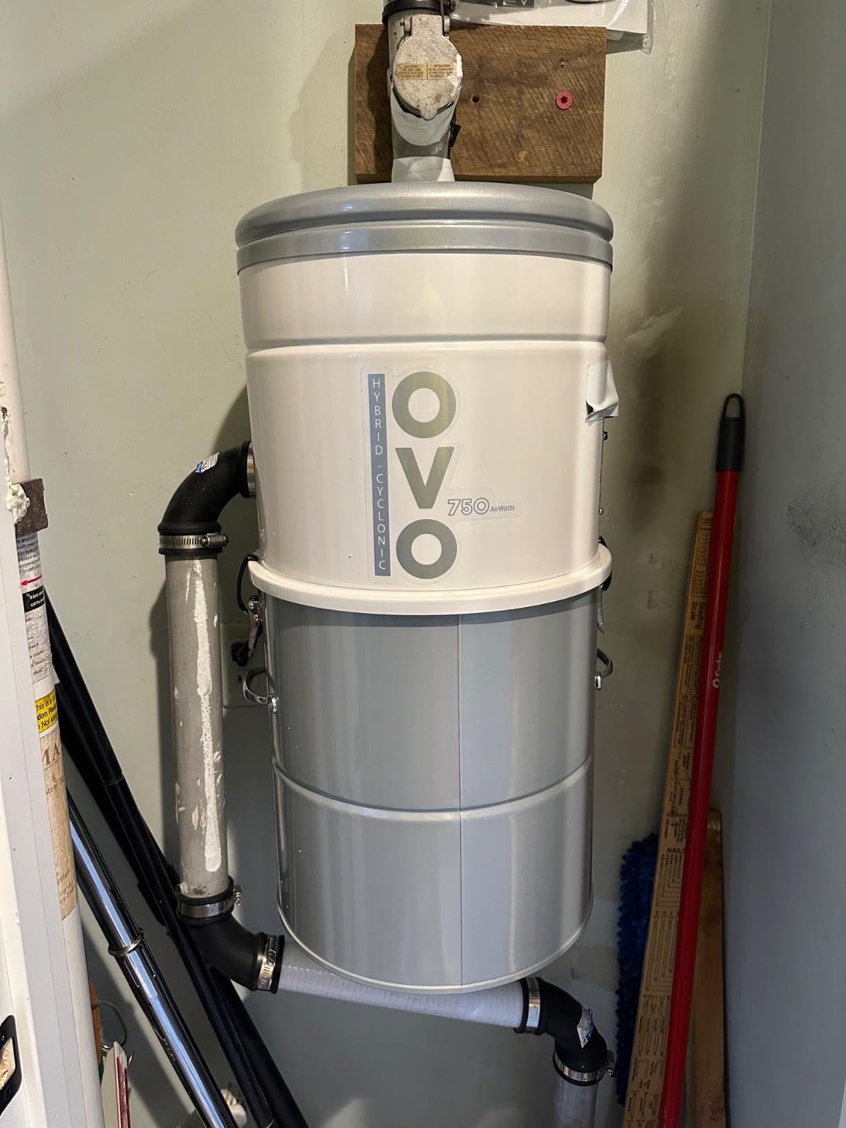 OVO Large and Powerful Central Vacuum System, 700 Airwatts Hybrid Filtration, Covers up to 7500 sq.ft, 6.6 Gal / 25L Bottom Load Rolled Steel Canister customer photo 2