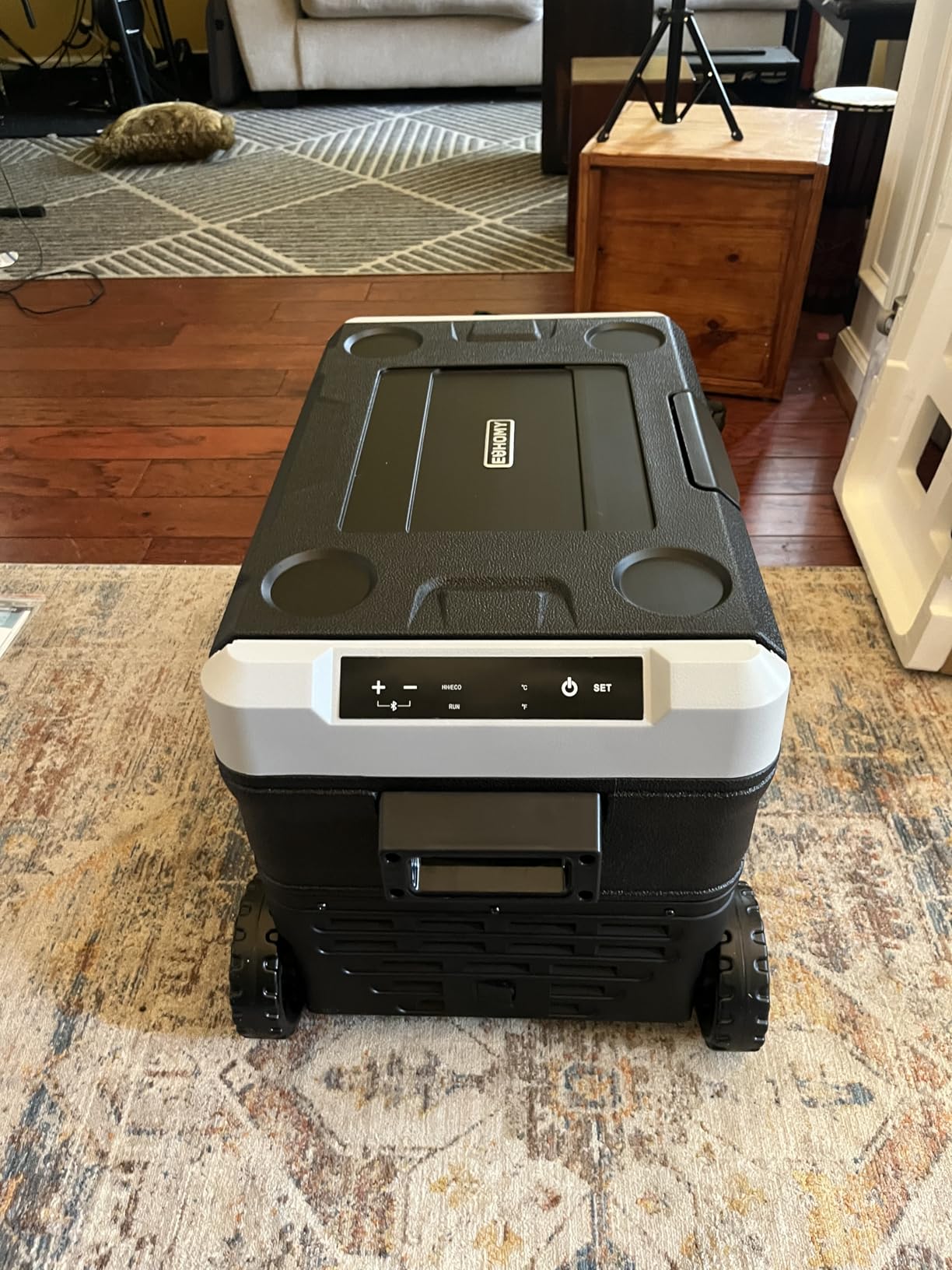 EUHOMY 12 Volt Refrigerator, 47QT(45L) Dual Zone Electric Cooler, Portable Freezer 12V/24V DC 110-240V AC, 12V Fridge -4℉~68℉, 12V Cooler with Wheels & Basket for Travel, Truck, Camping, Boat customer photo 2