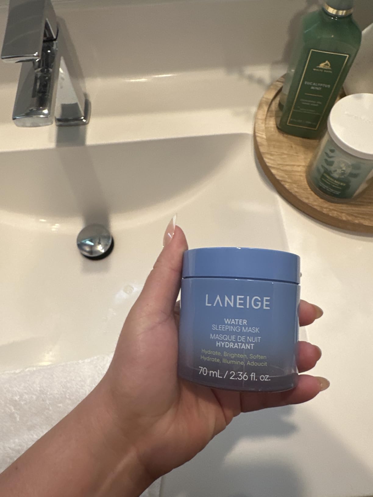 LANEIGE Water Sleeping Mask: Hydrating Korean Overnight Mask with Squalane & Probiotic-Derived Complex, for Bright, Glowing Skin & Barrier Support customer photo 2
