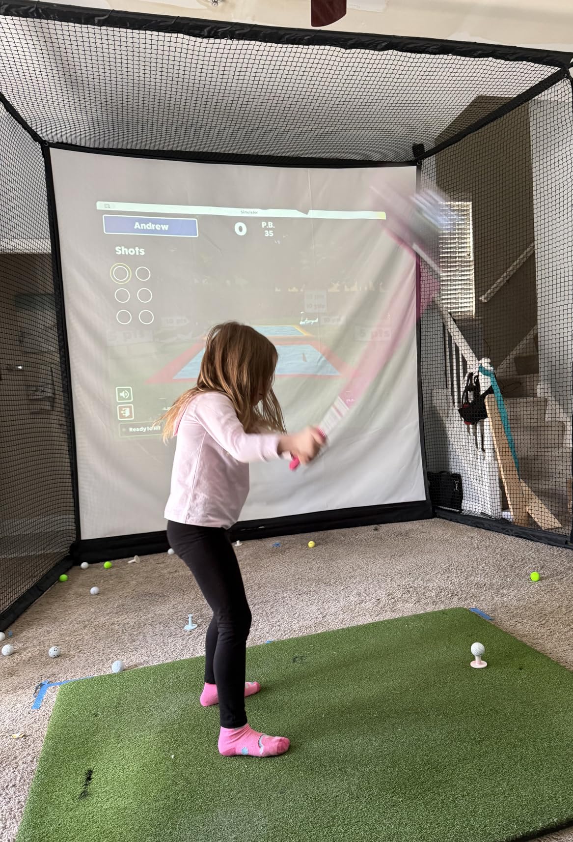 Range Cage Elite Golf Hitting Net - 8 x 8 ft Golf Simulator Enclosure with Impact Screen customer photo 1