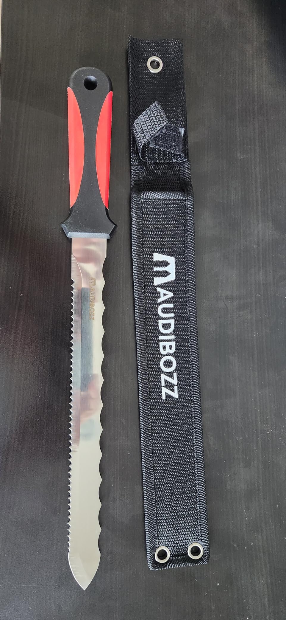 Sod Cutter Knife: Stainless Steel 11.14-Inch Sharp Blade, Double Side Utility Lawn Repair Saw with Nylon Sheath customer photo 1
