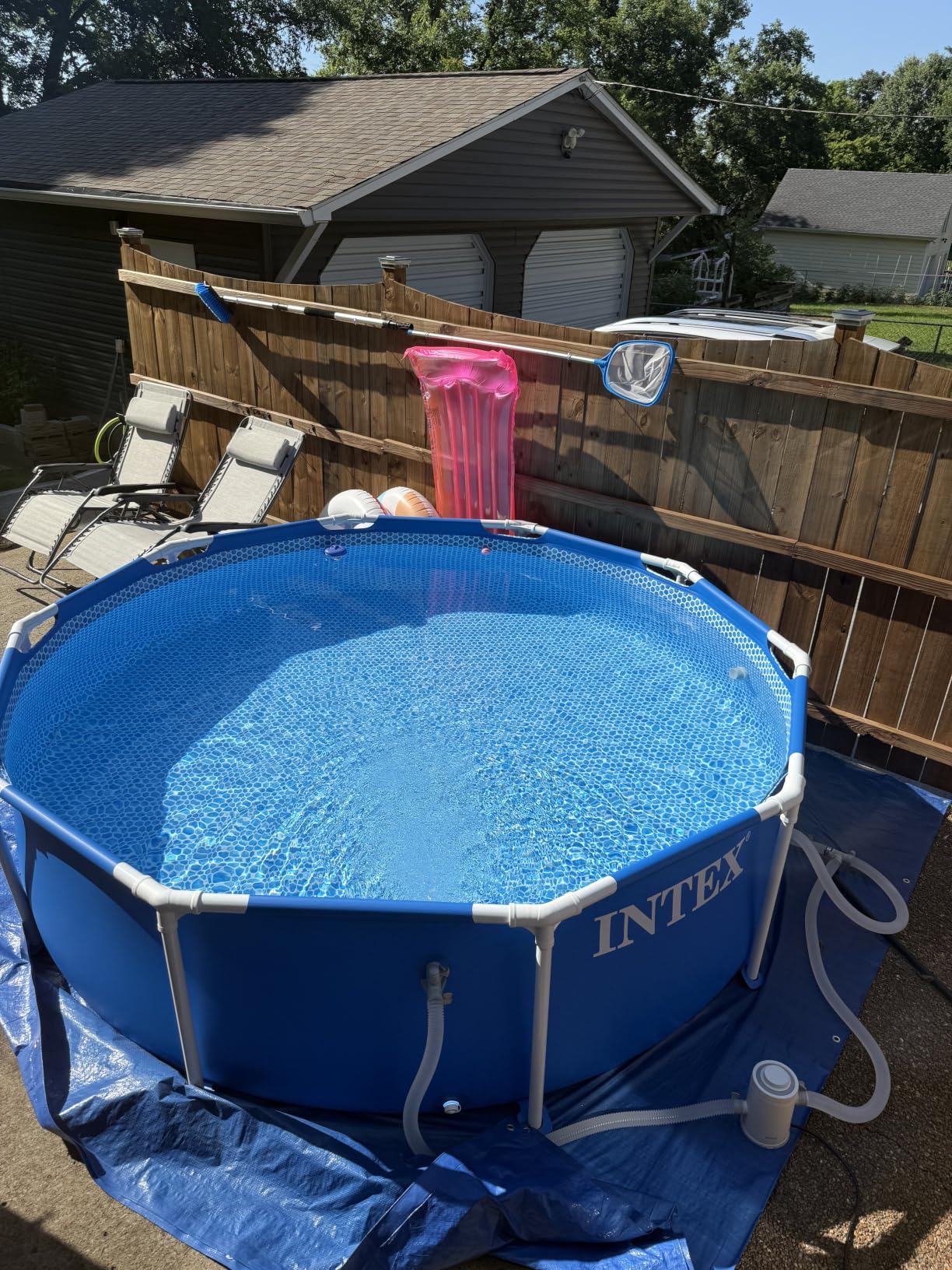 Intex Metal Frame 12 ft x 30 in Above Ground Pool Set, Round Swimming Pool with Steel Frame, 530 GPH Cartridge Filter Pump, and Type A Filter Cartridge customer photo 2